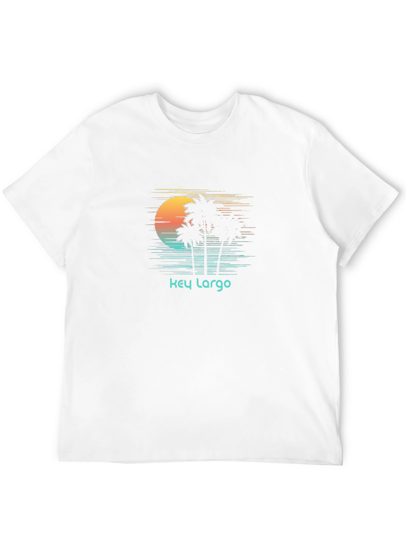 Key Largo Palm Tree Sunset Graphic T-Shirt
