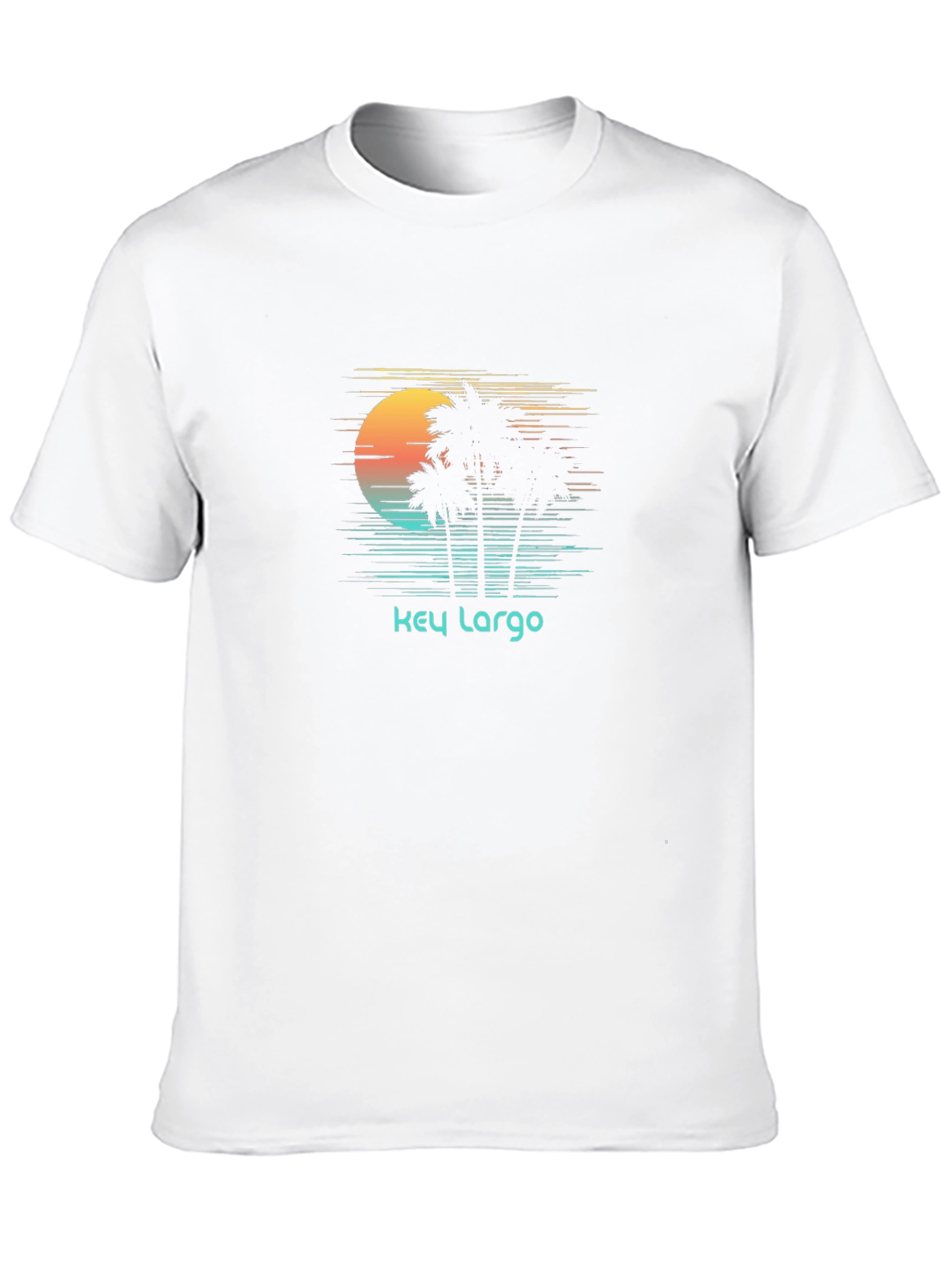 Key Largo Palm Tree Sunset Graphic T-Shirt