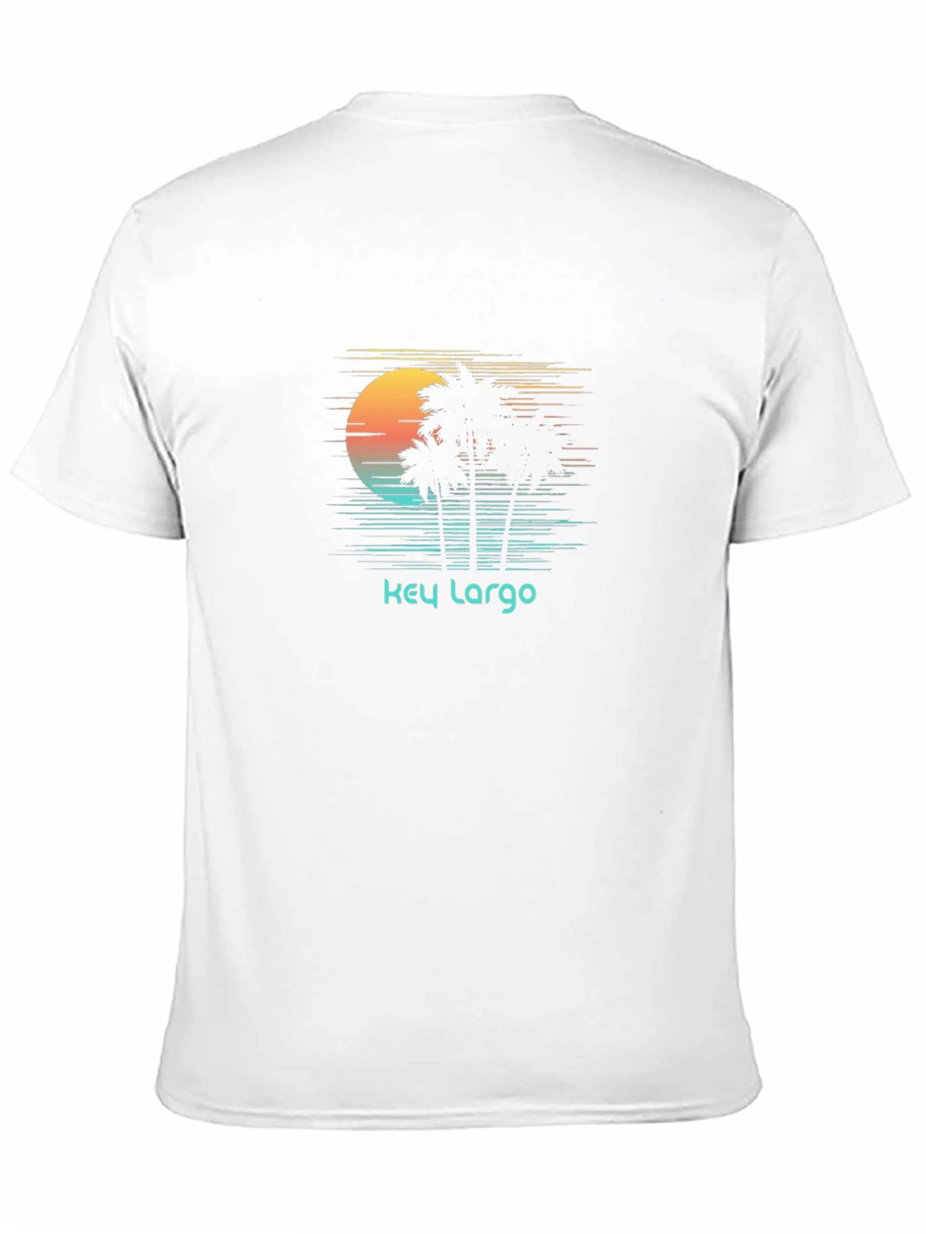 Key Largo Palm Tree Sunset Graphic T-Shirt