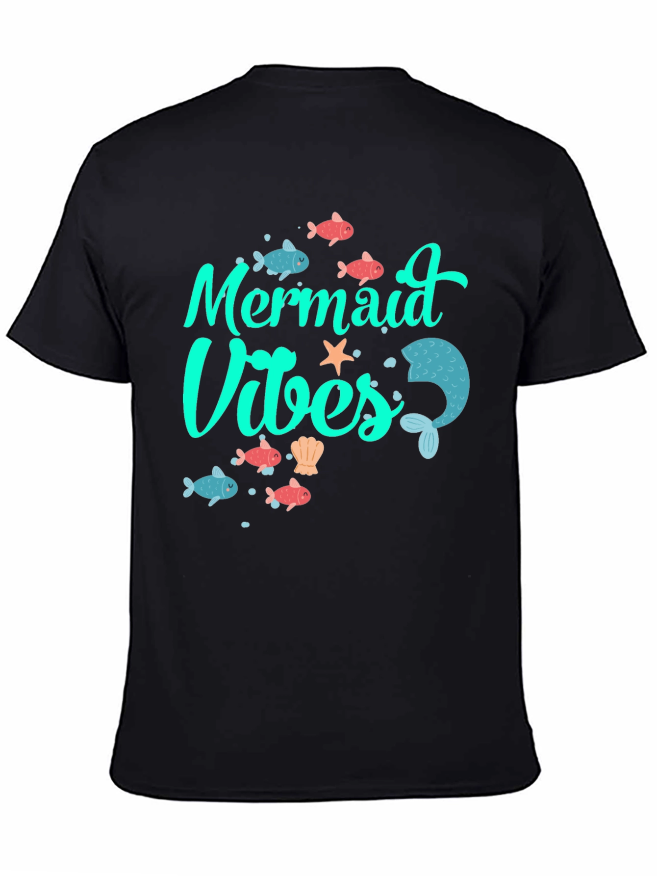 Mermaid Vibes Black Graphic Tee