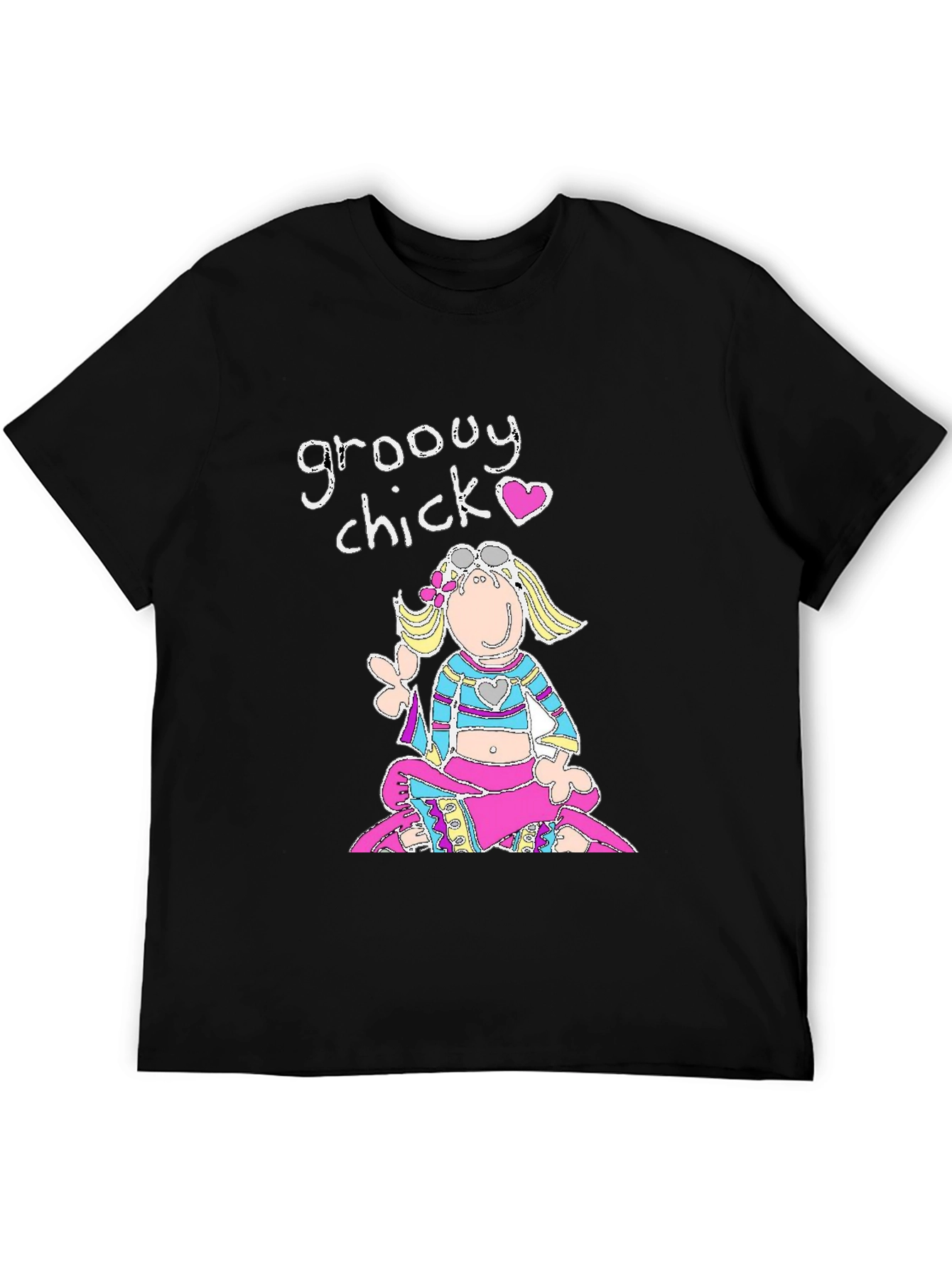 Groovy Chick Black Graphic T-Shirt