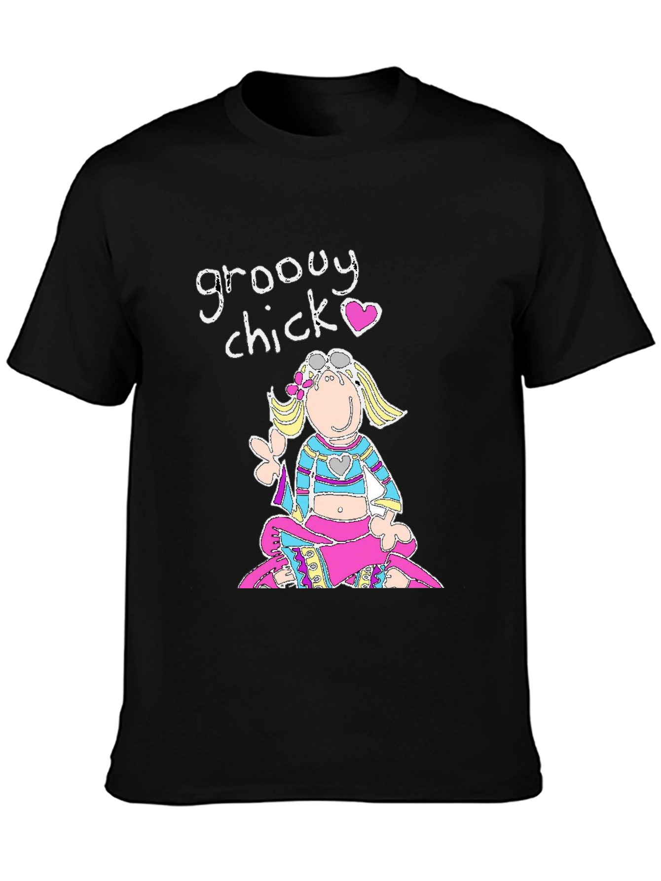Groovy Chick Black Graphic T-Shirt