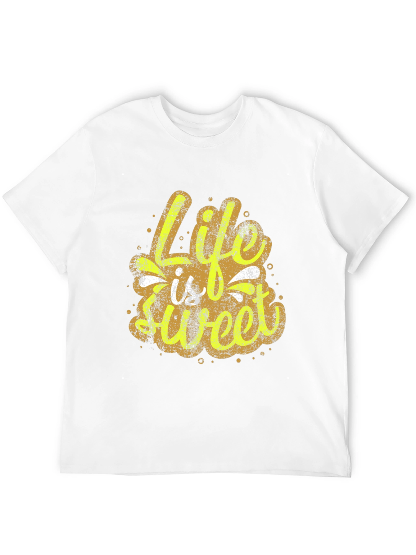 Life is Sweet Graphic Print Black T-Shirt