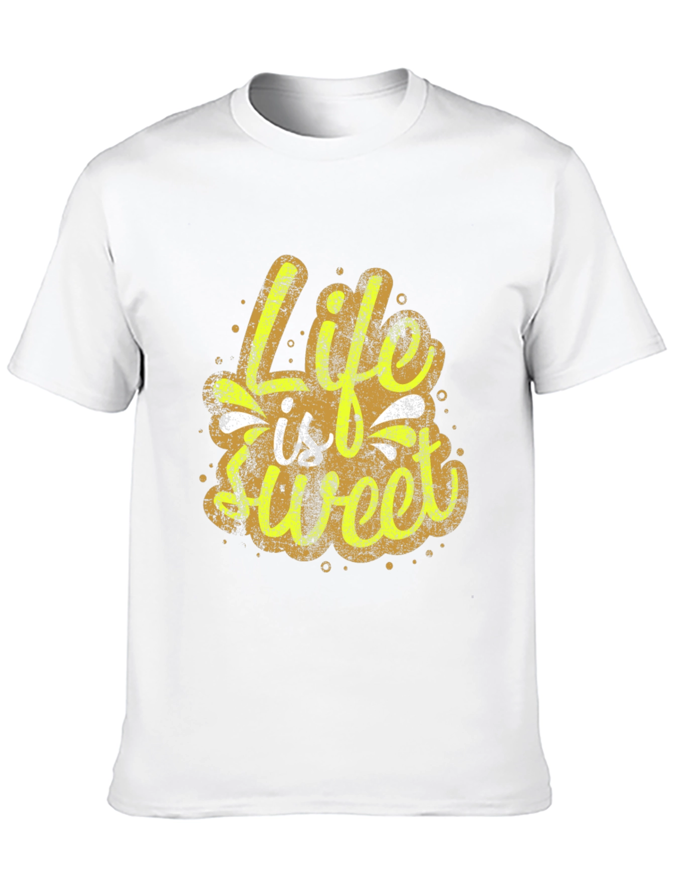 Life is Sweet Graphic Print Black T-Shirt