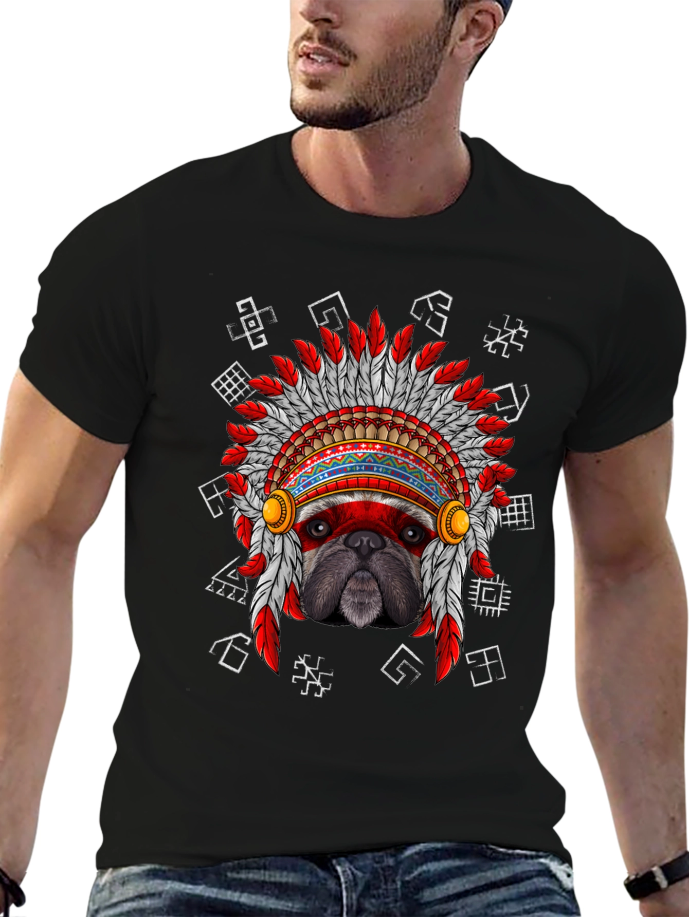 Bulldog Chief Headdress T-Shirt