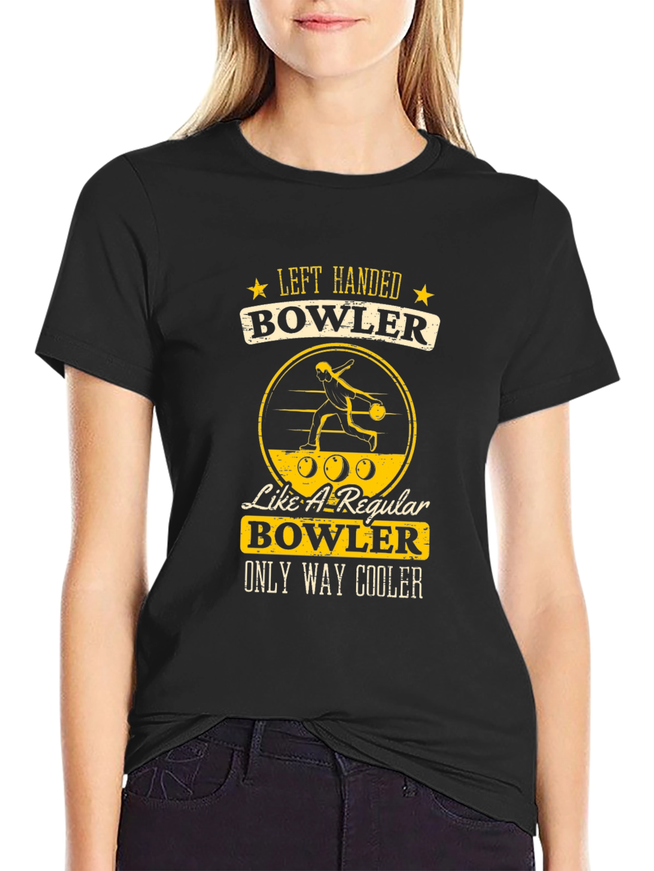 Left Handed Bowler T-Shirt - Only Way Cooler