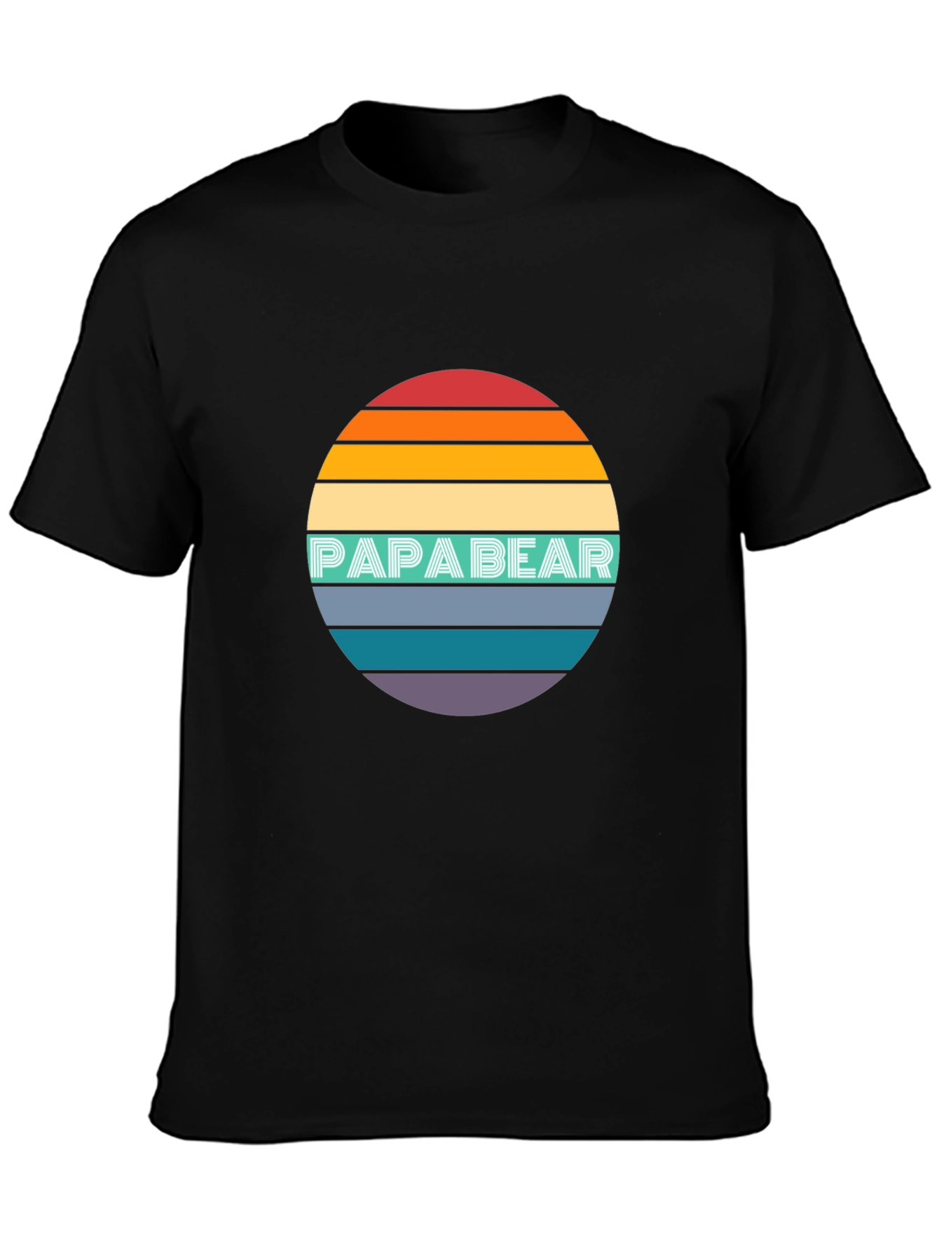 Papa Bear Retro Sunset T-Shirt