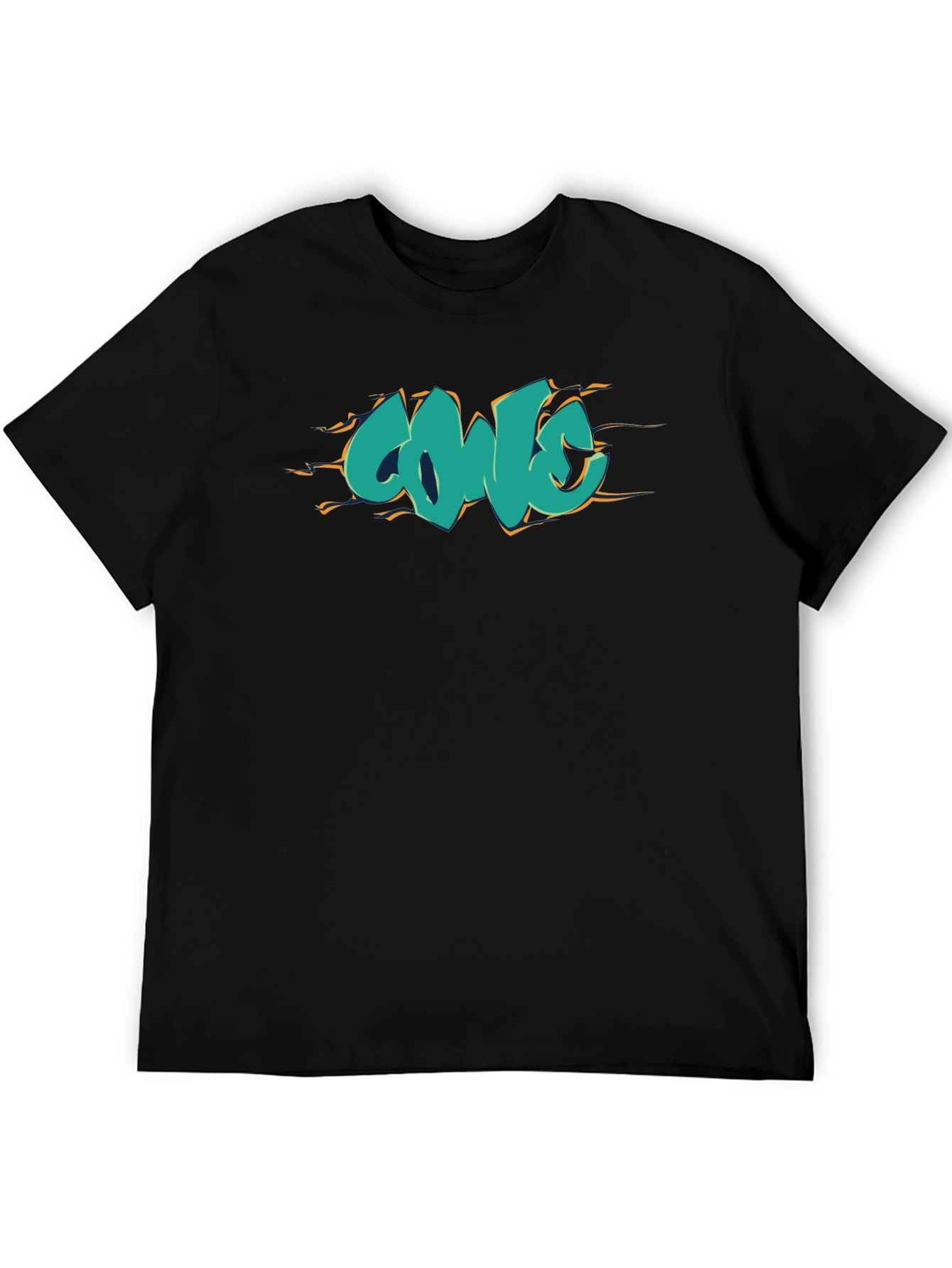 Cool Graffiti Style Graphic Tee - Black Cotton Shirt