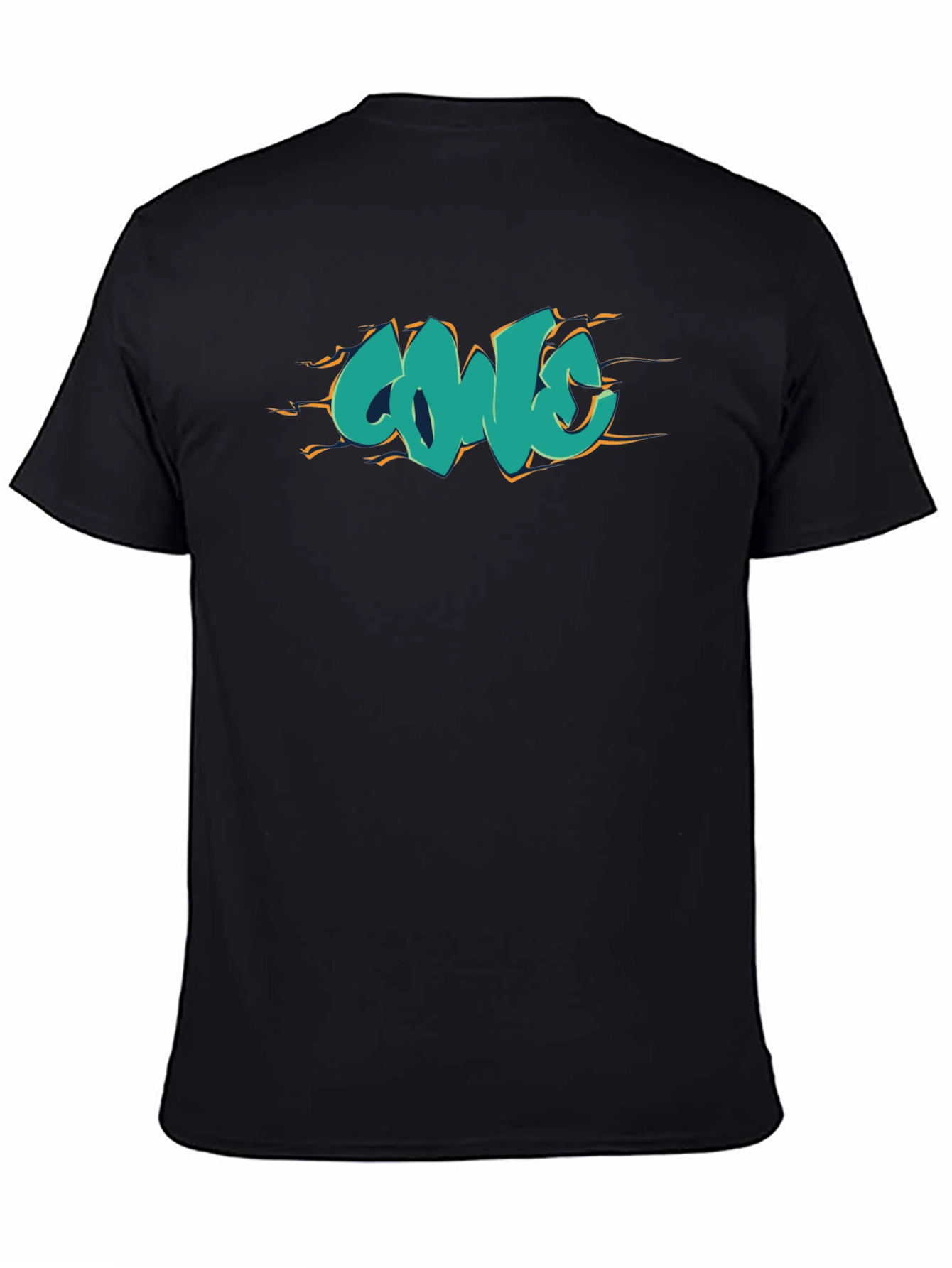 Cool Graffiti Style Graphic Tee - Black Cotton Shirt