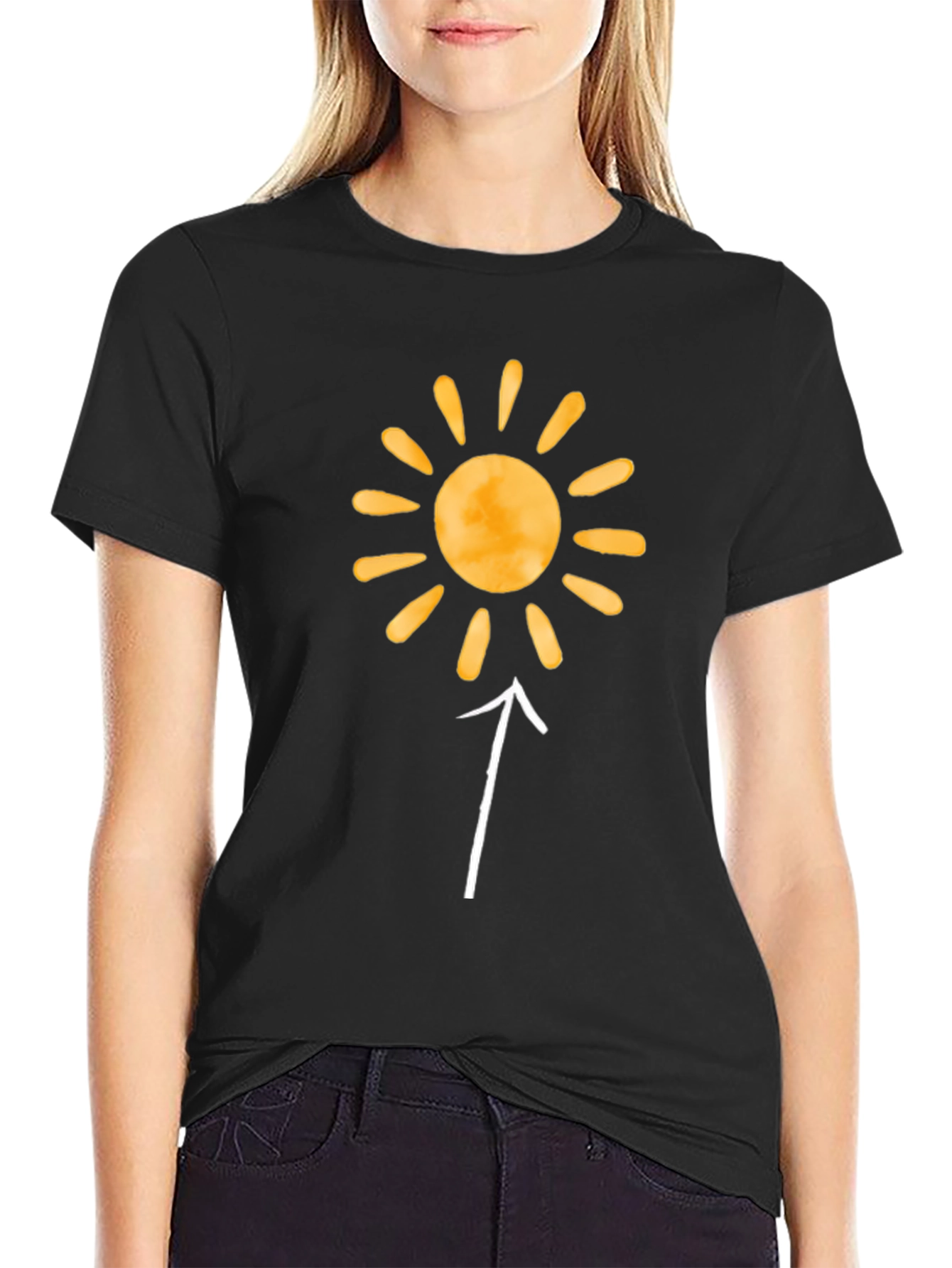 Sunshine Arrow Graphic Tee - Unisex Black T-Shirt