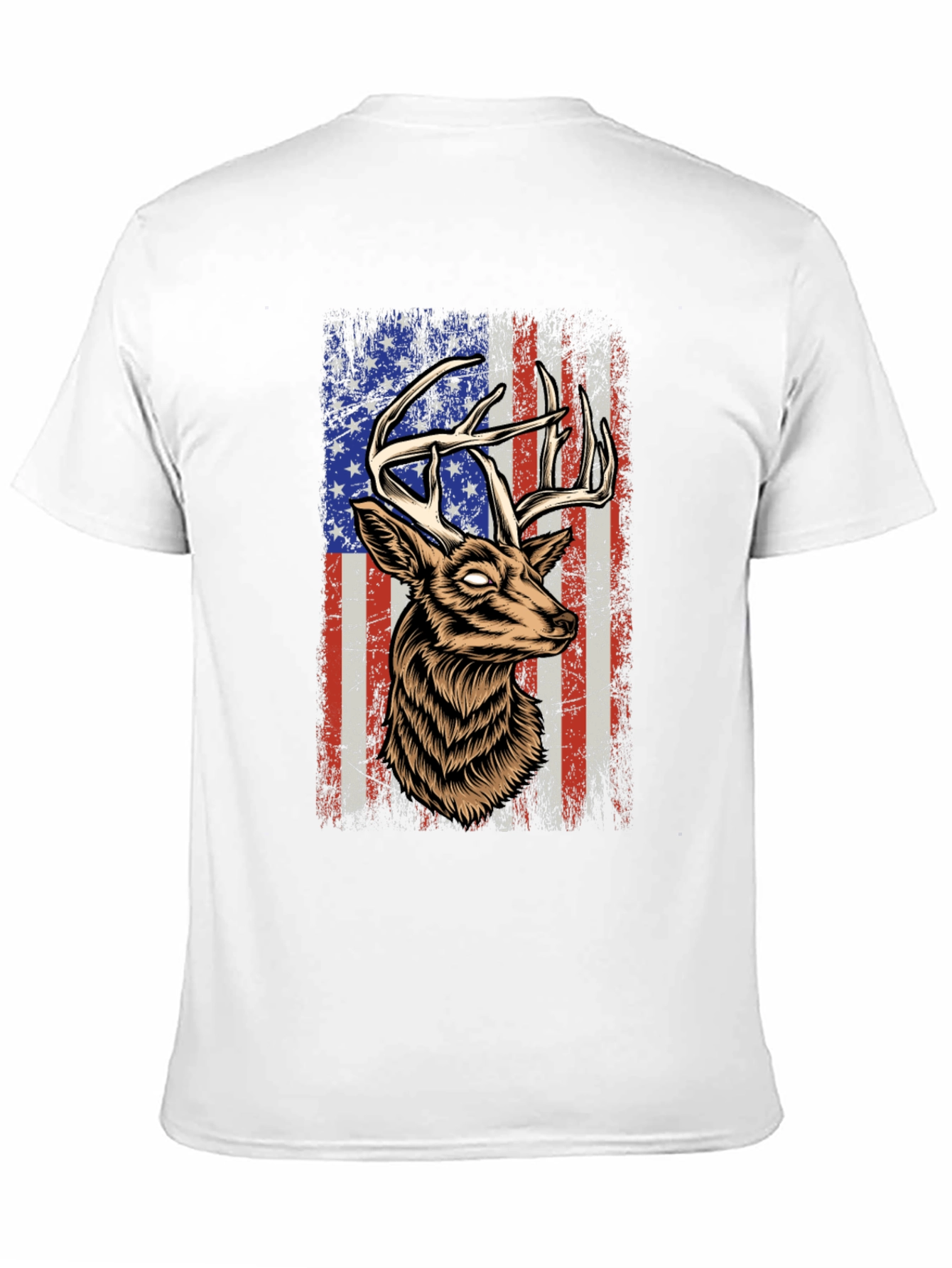 Deer USA Flag Graphic Tee - Patriotic Style