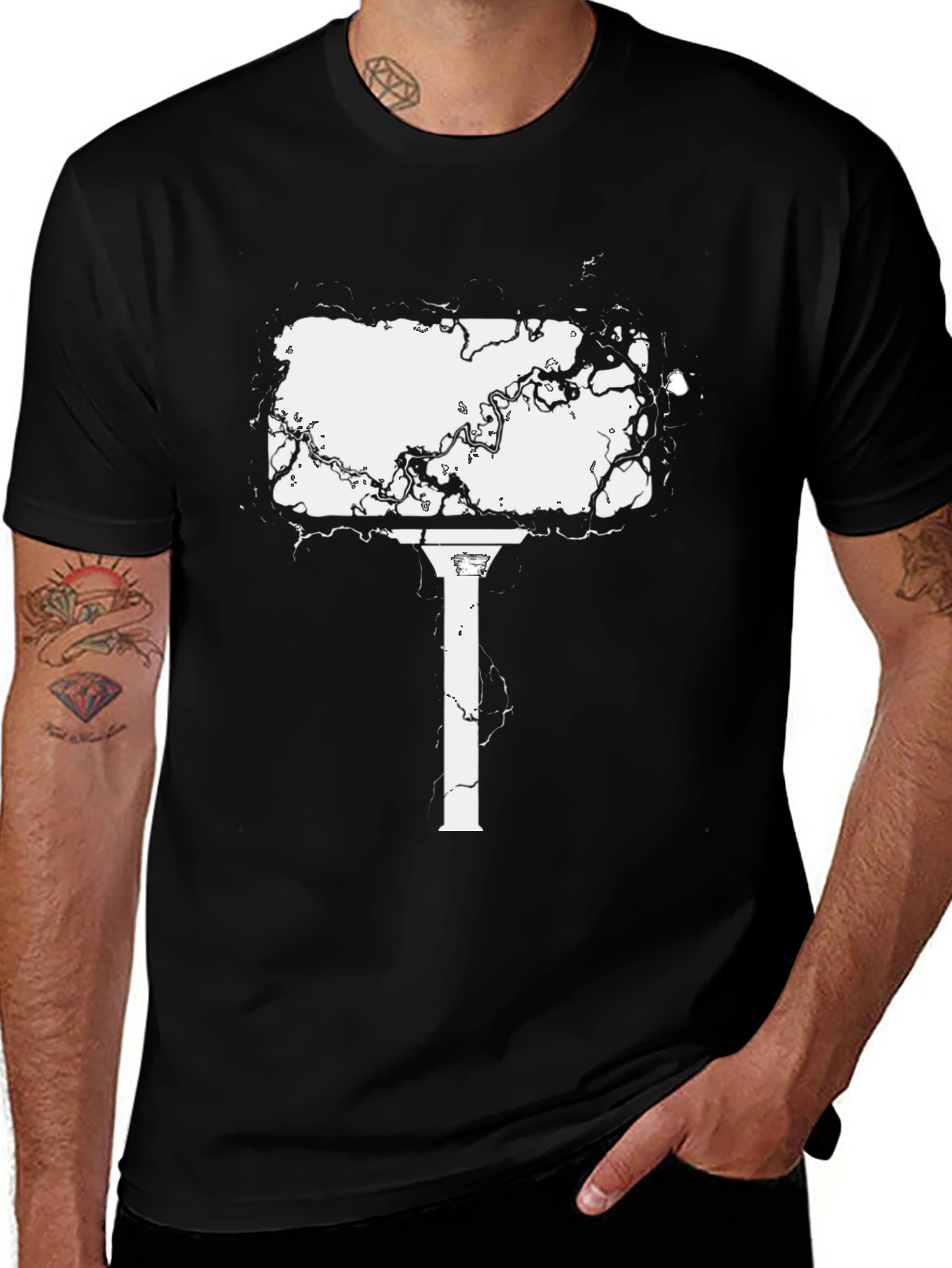 Abstract Column Graphic Tee