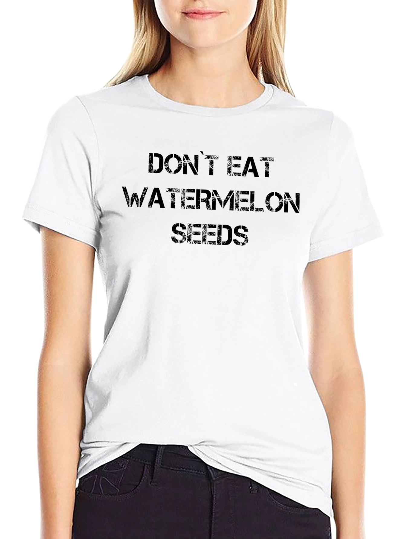 Dont Eat Watermelon Seeds Black Graphic T-Shirt