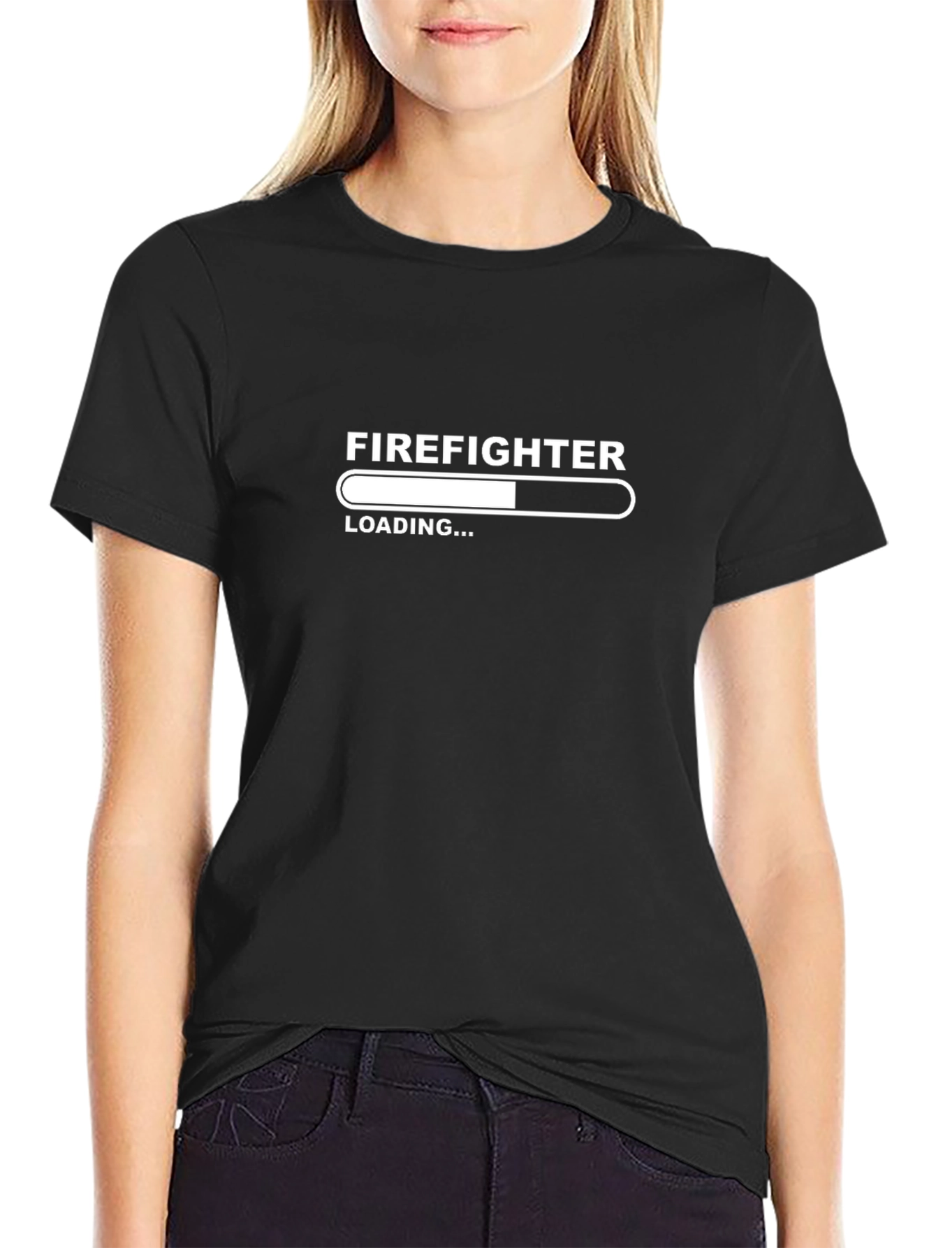 Firefighter Loading T-Shirt - Black Graphic Tee
