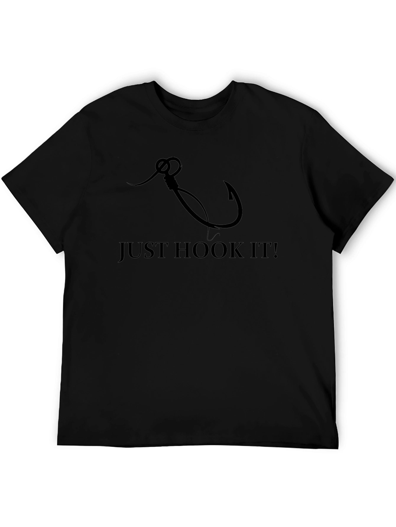Just Hook It! Black Fishing T-Shirt