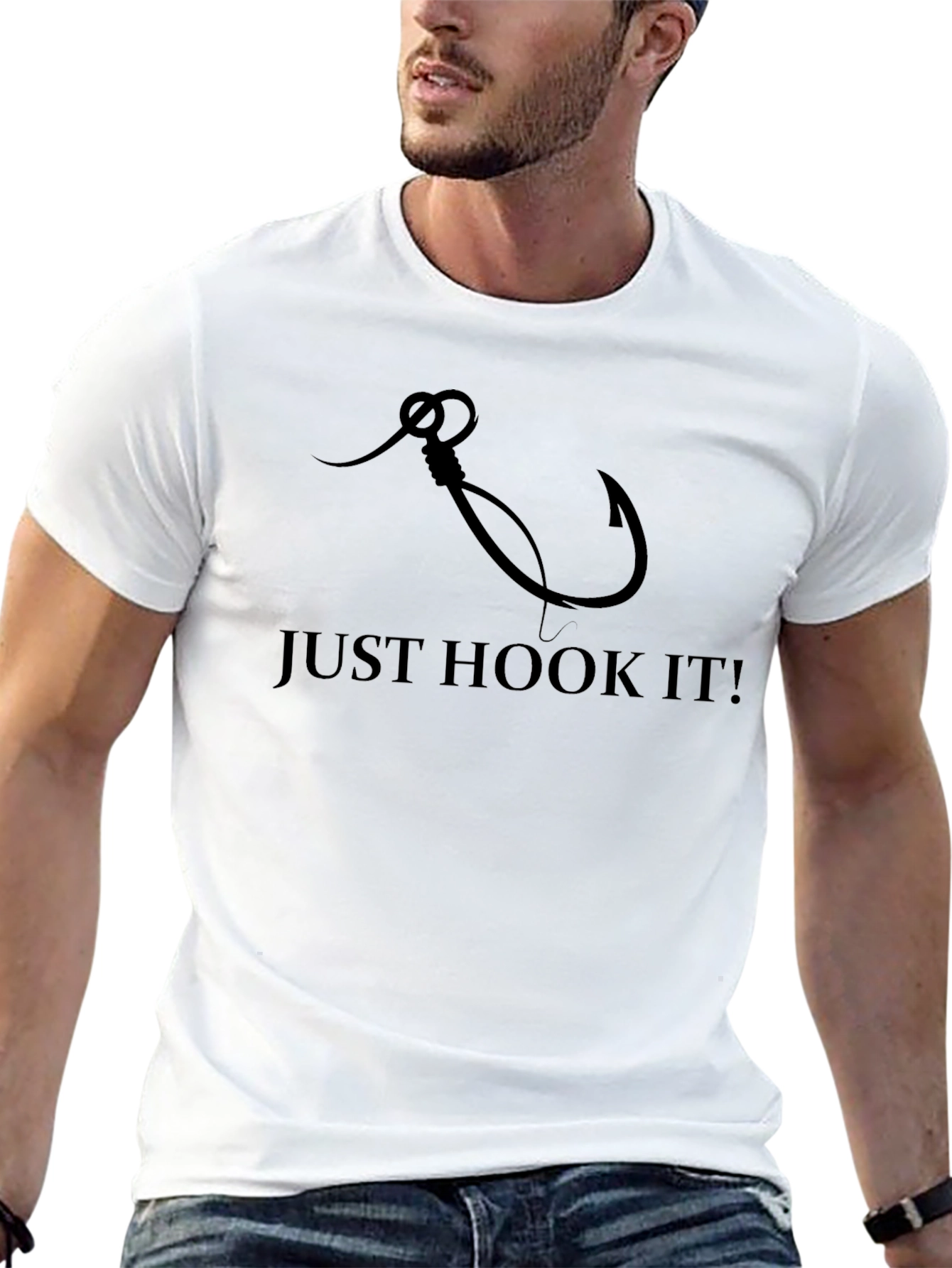 Just Hook It! Black Fishing T-Shirt