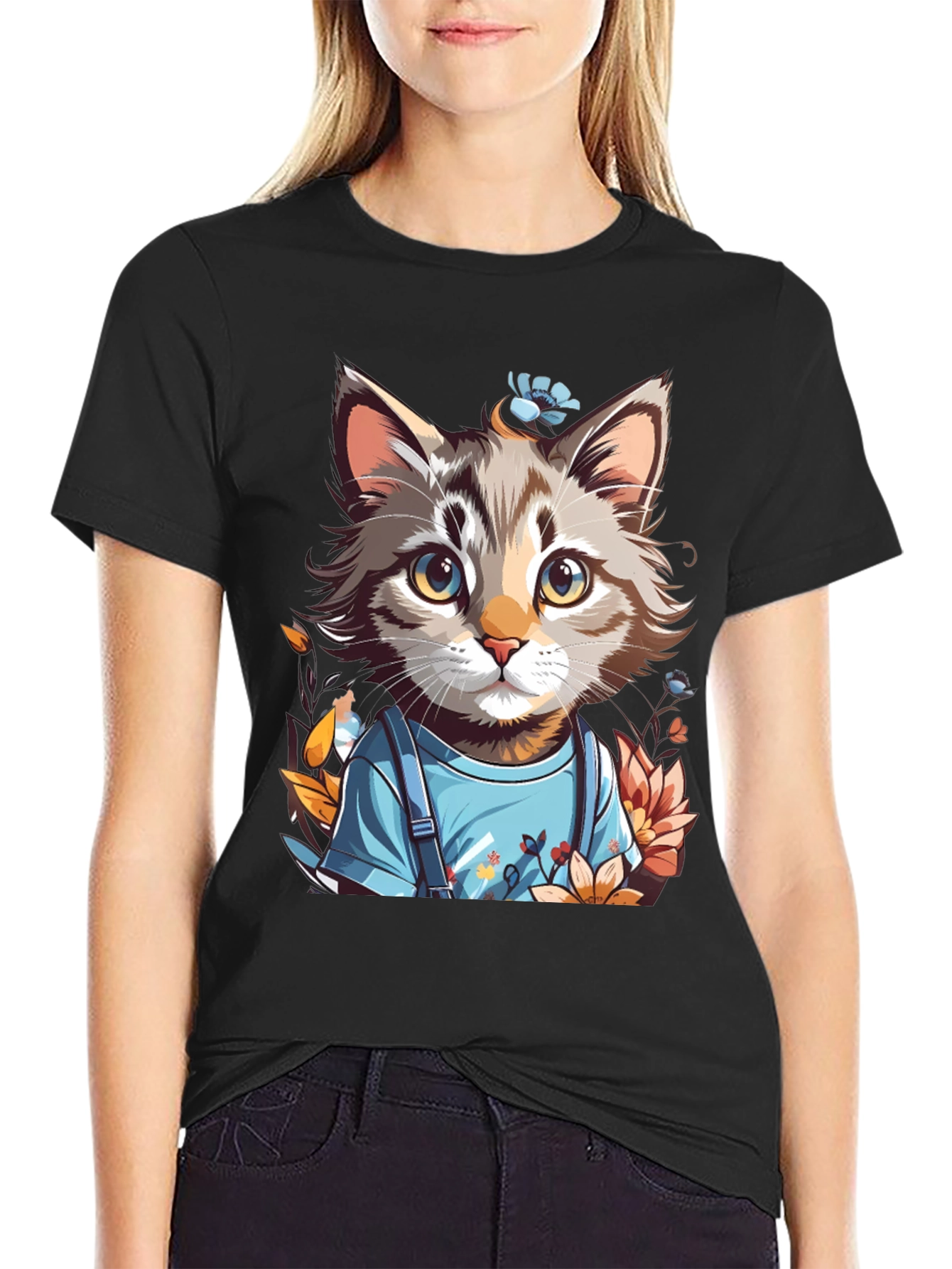 Cartoon Cat T-Shirt: Unique Graphic Tee