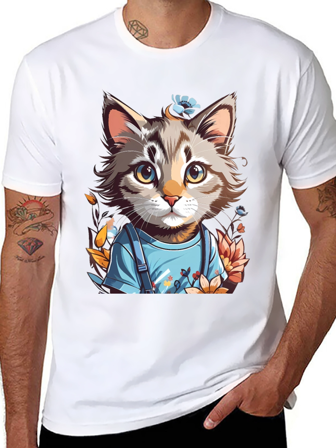 Cartoon Cat T-Shirt: Unique Graphic Tee
