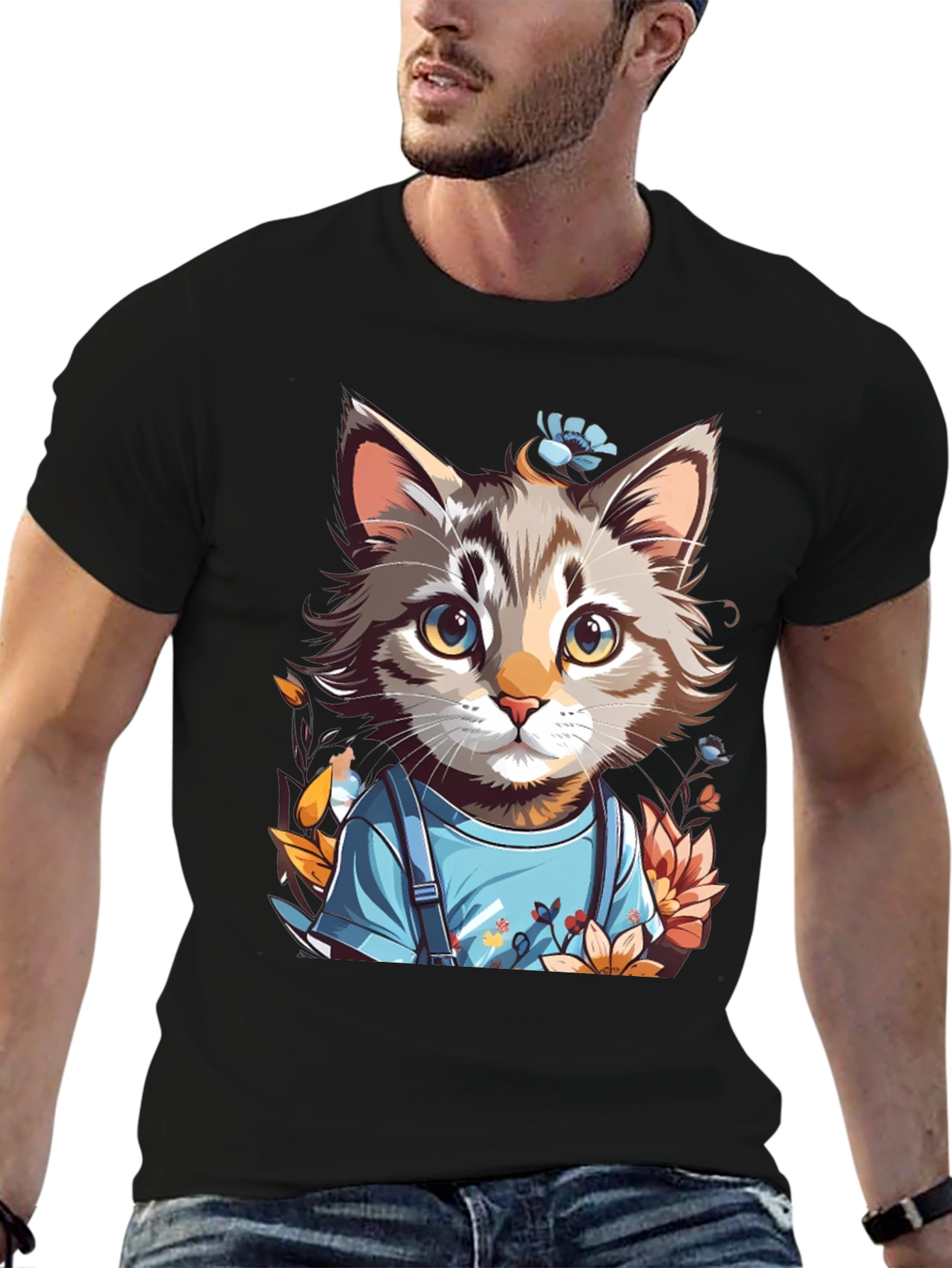 Cartoon Cat T-Shirt: Unique Graphic Tee