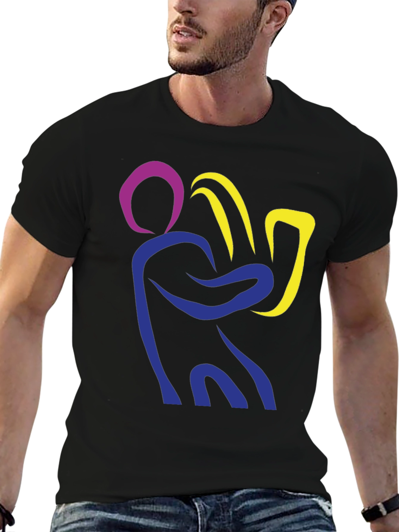 Abstract Saxophone Player Graphic T-Shirt