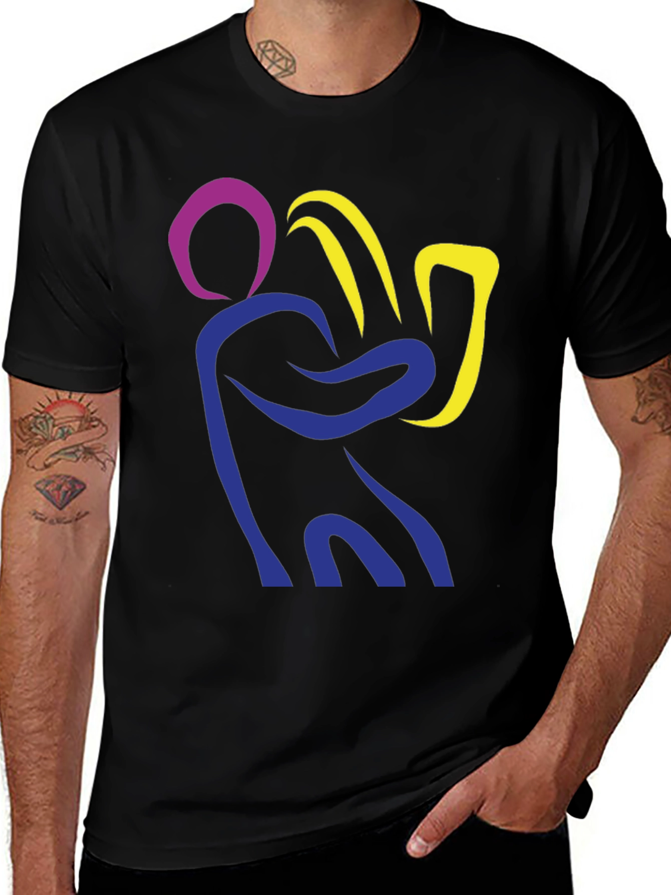 Abstract Saxophone Player Graphic T-Shirt