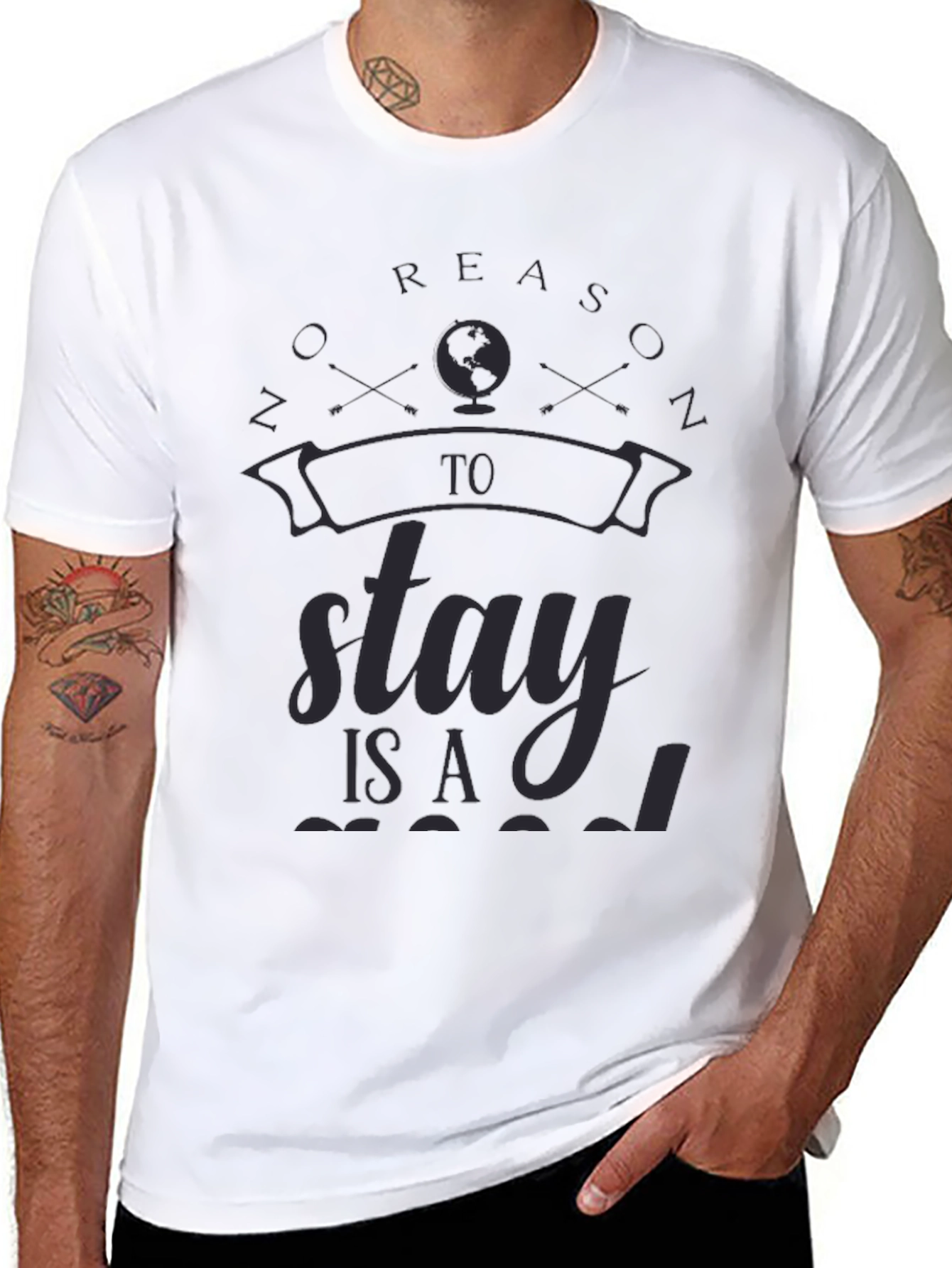 Travelers Black T-Shirt - No Reason to Stay