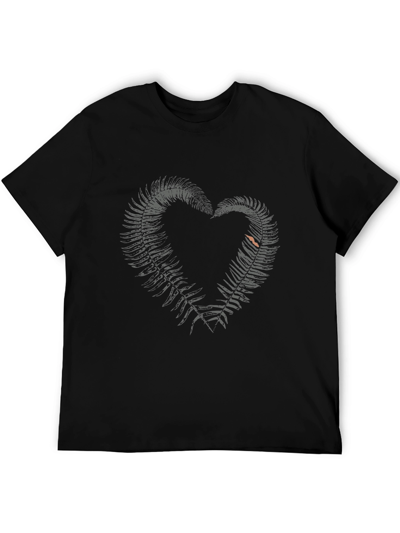 Fern Heart Graphic Tee - Stylish Black T-Shirt