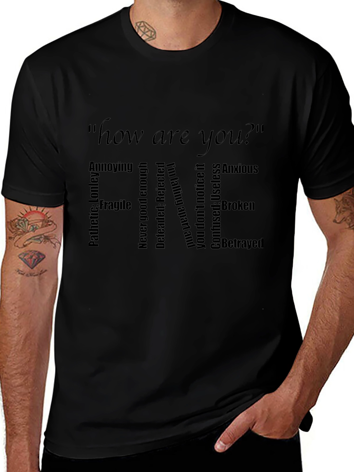 Emotional Fine Black Tee
