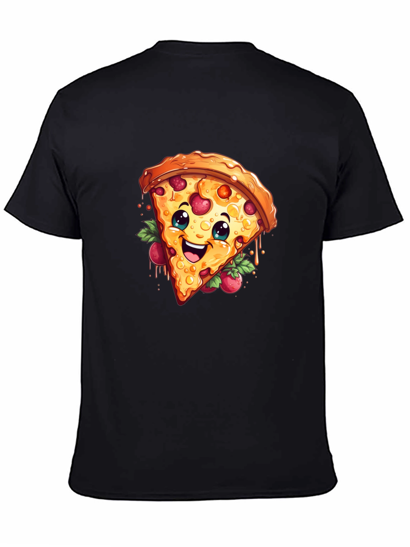 Funny Pizza Slice Graphic T-Shirt - Casual Black Tee