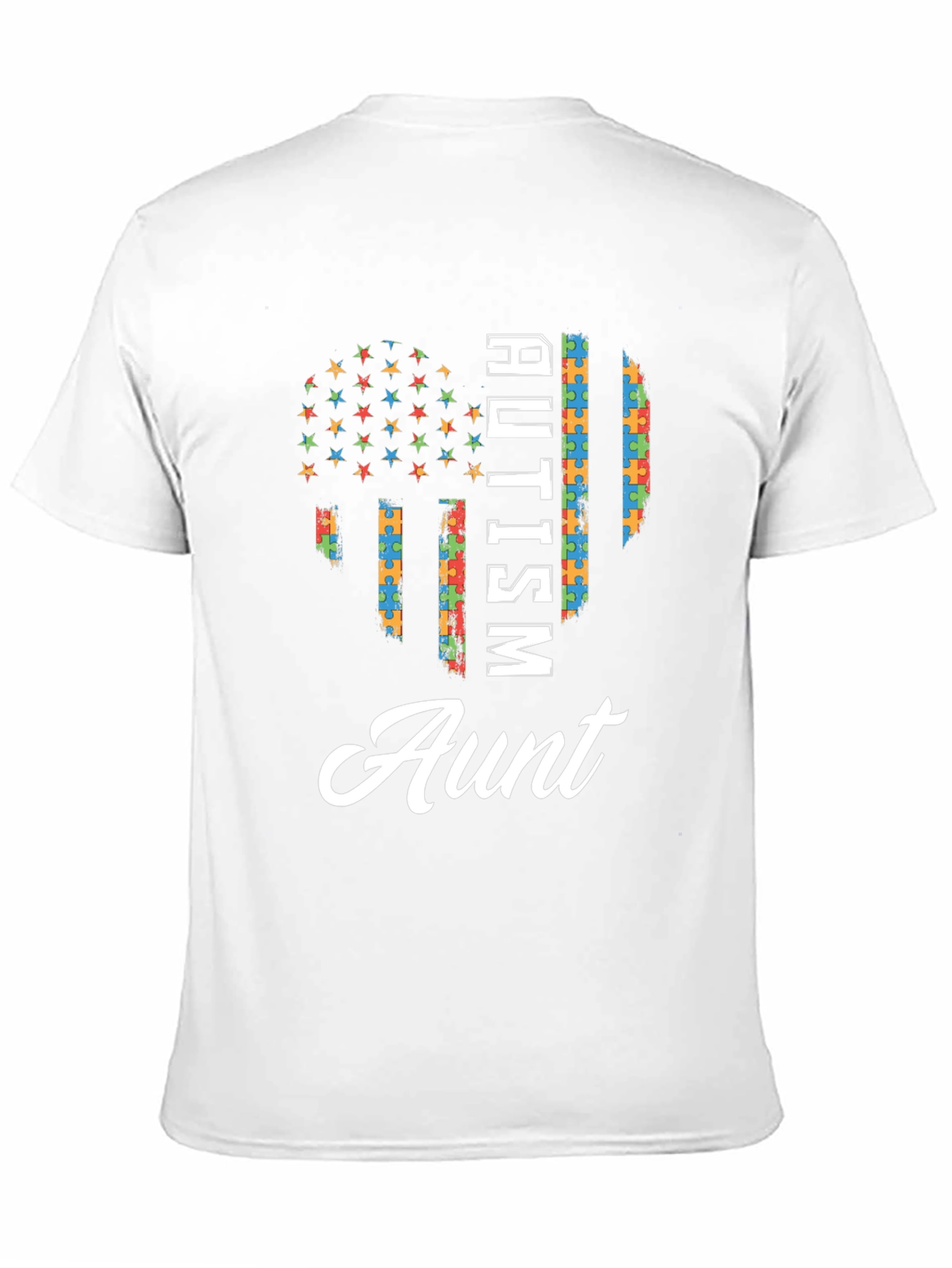 Autism Aunt T-Shirt Puzzle Heart Design