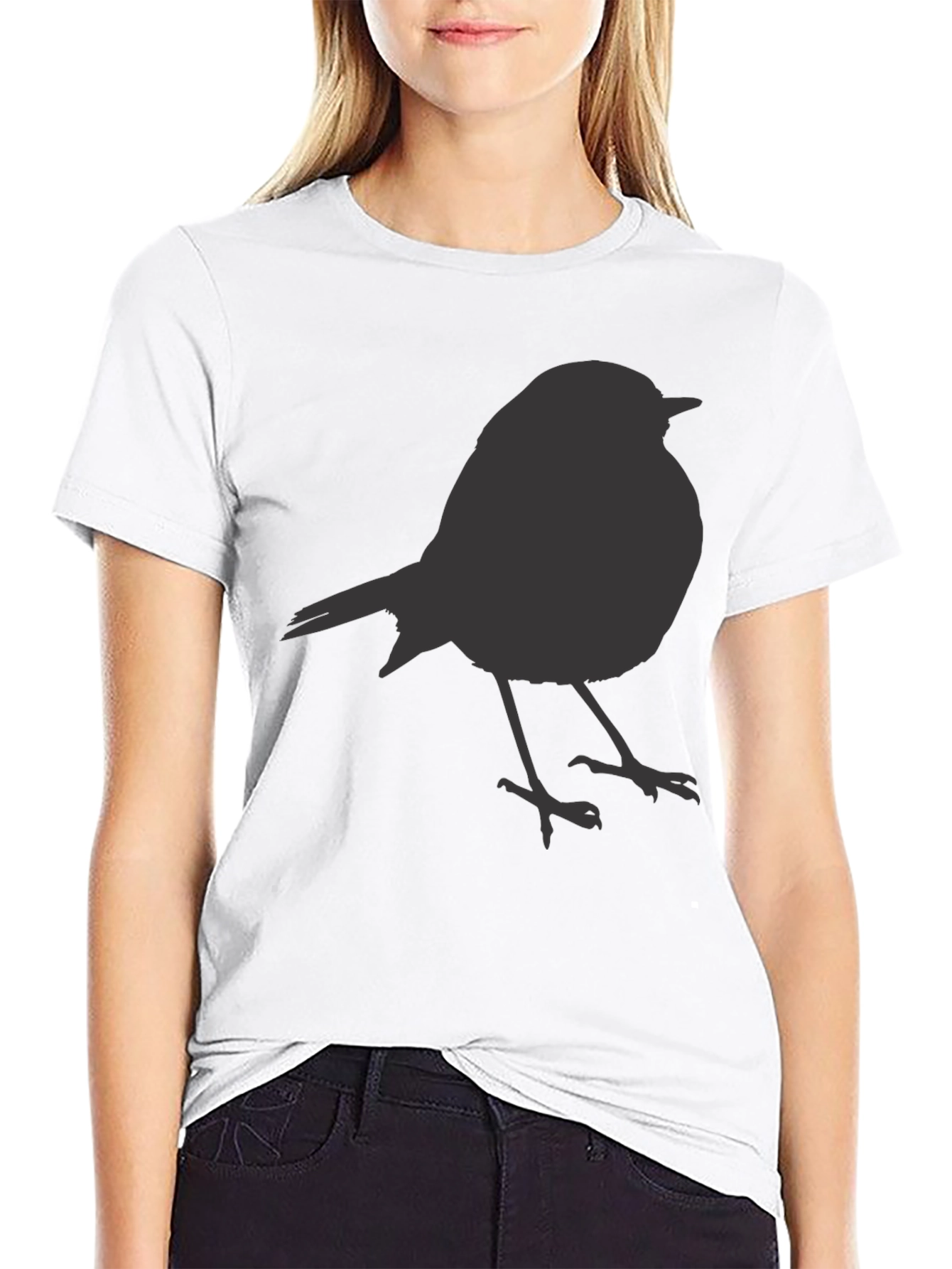 Bird Silhouette Black T-Shirt - Stylish Casual Tee