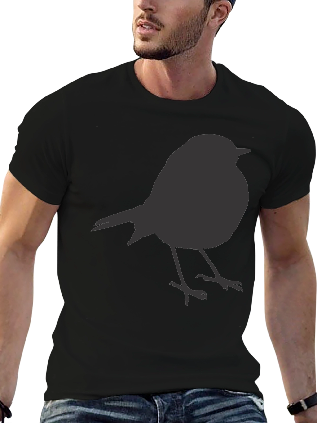 Bird Silhouette Black T-Shirt - Stylish Casual Tee