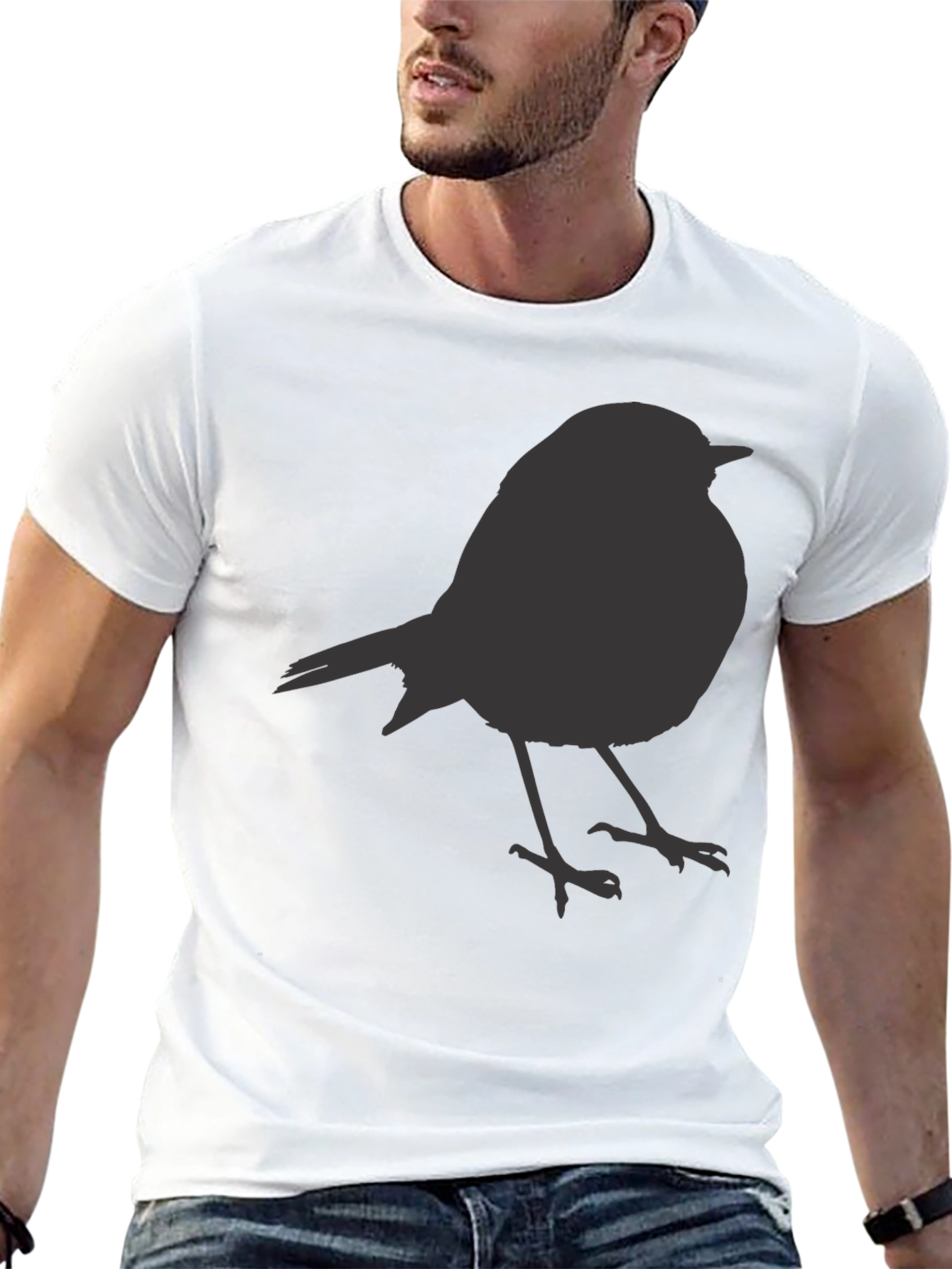 Bird Silhouette Black T-Shirt - Stylish Casual Tee