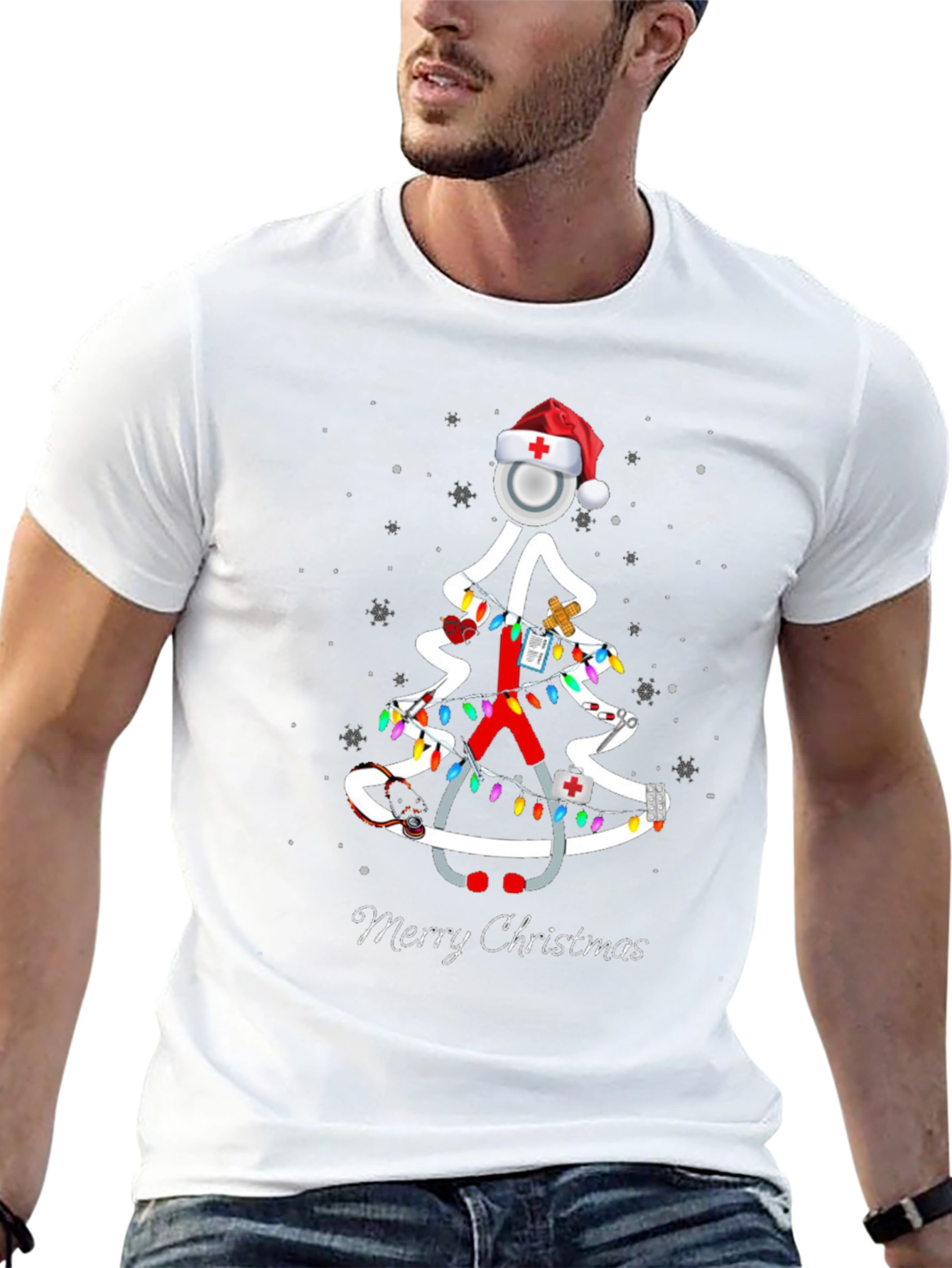 Nurse Christmas Tree T-Shirt - Merry Christmas