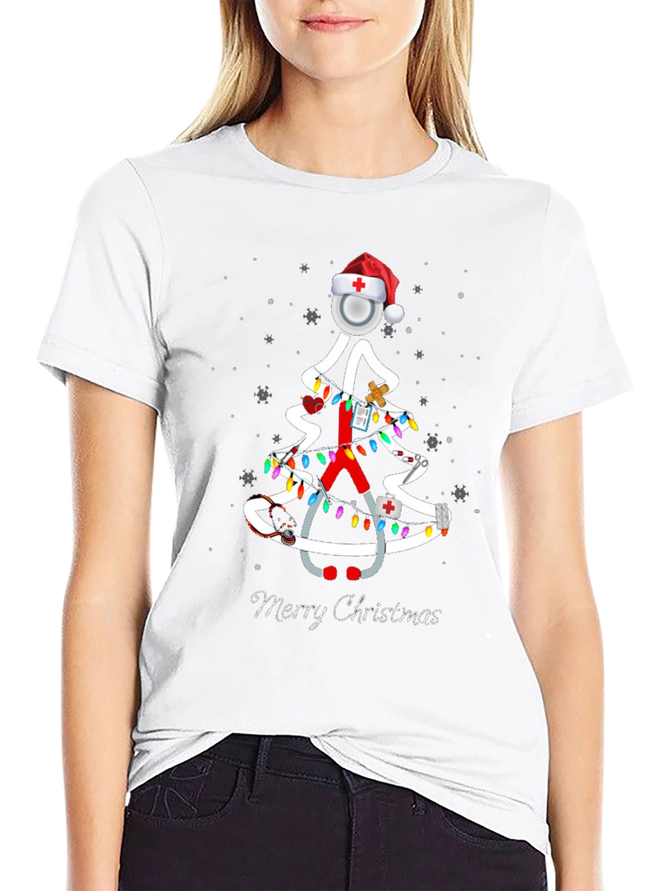 Nurse Christmas Tree T-Shirt - Merry Christmas