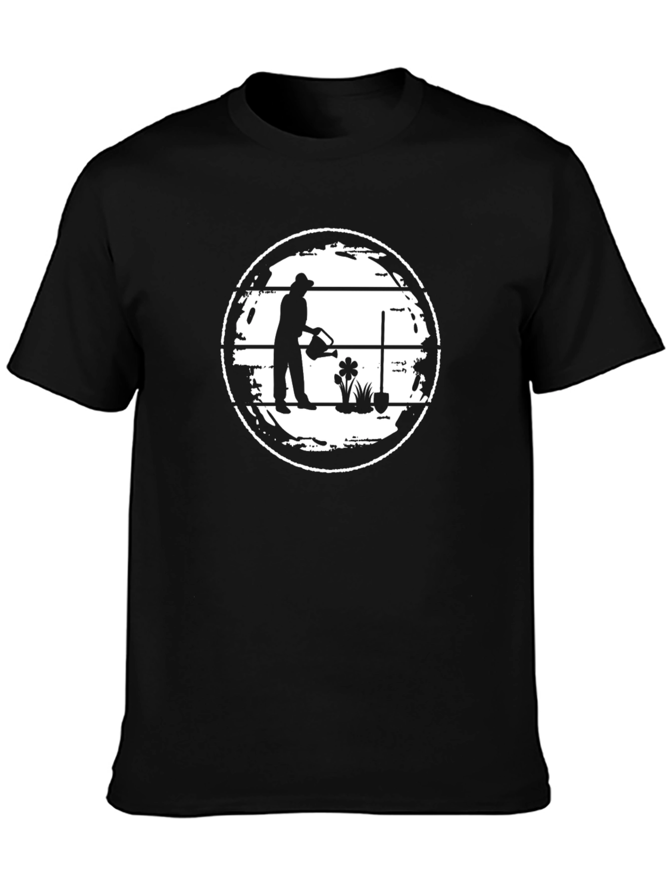 Gardener Silhouette Graphic Tee - Black Cotton