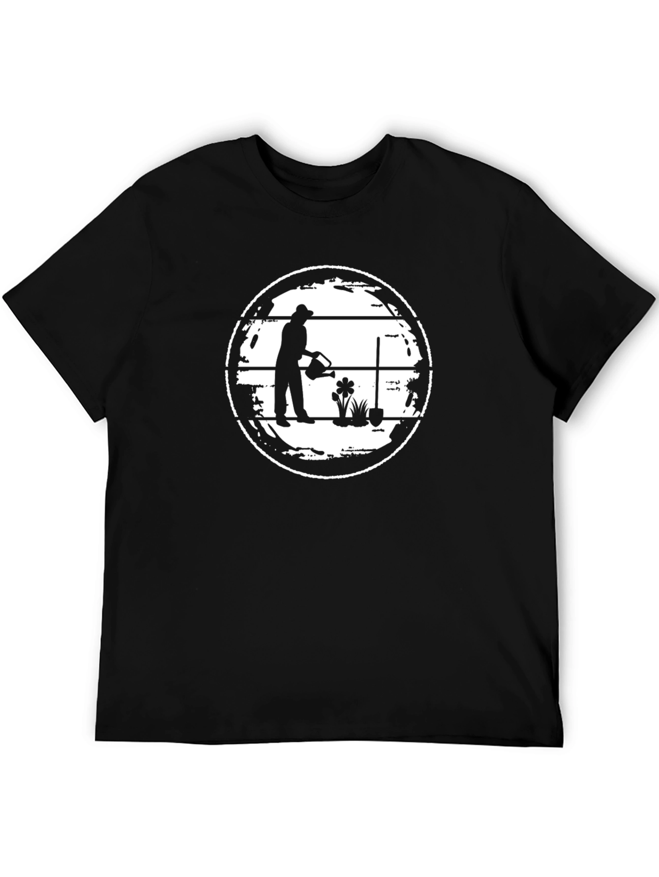 Gardener Silhouette Graphic Tee - Black Cotton