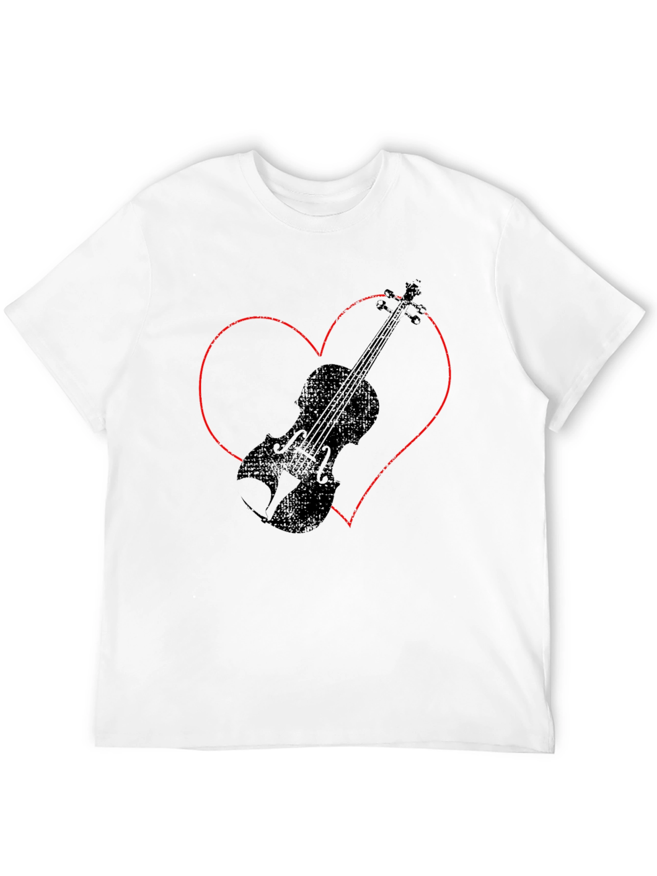 Violin Heart Graphic Tee - Music Lover T-Shirt
