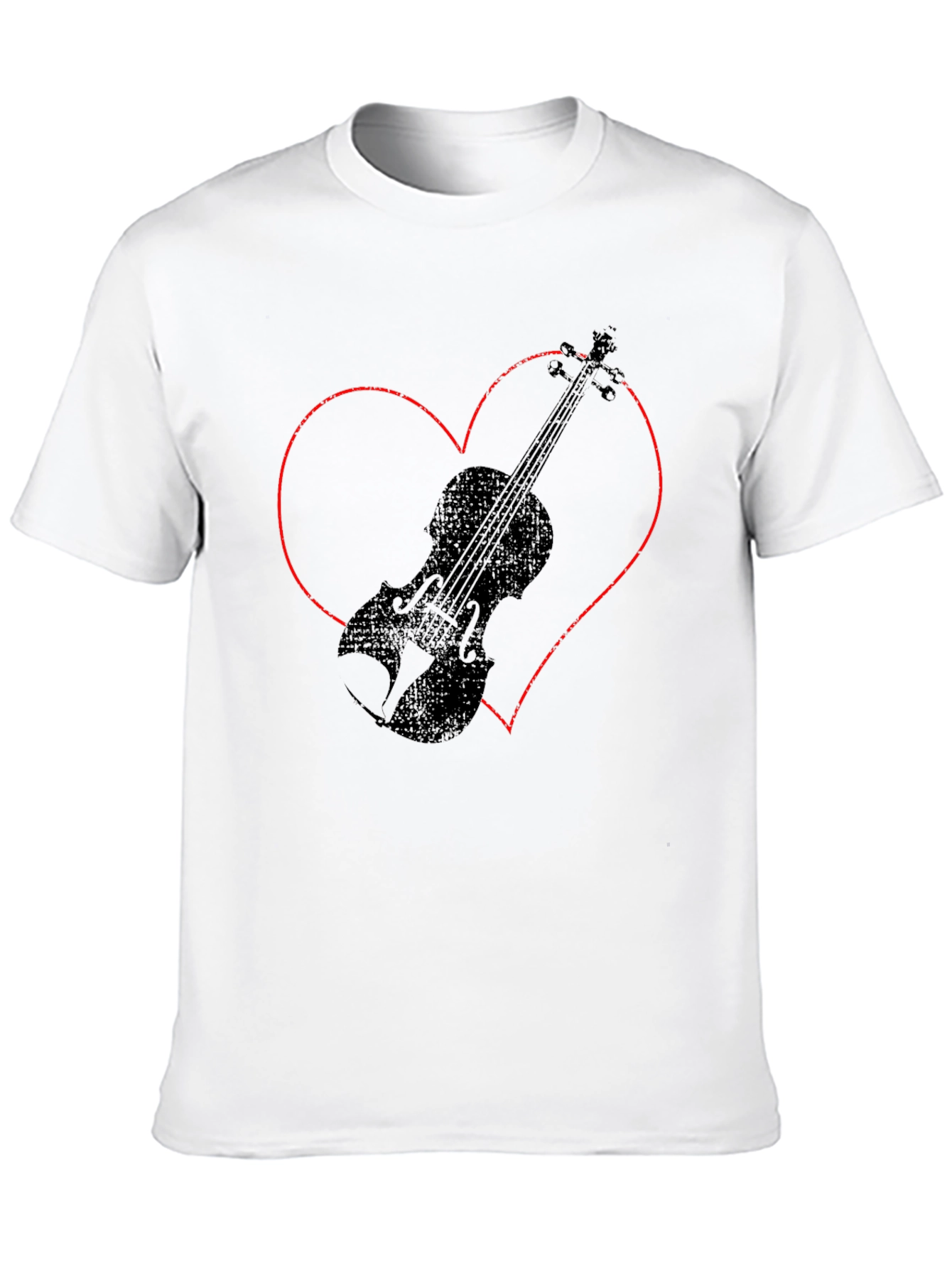 Violin Heart Graphic Tee - Music Lover T-Shirt