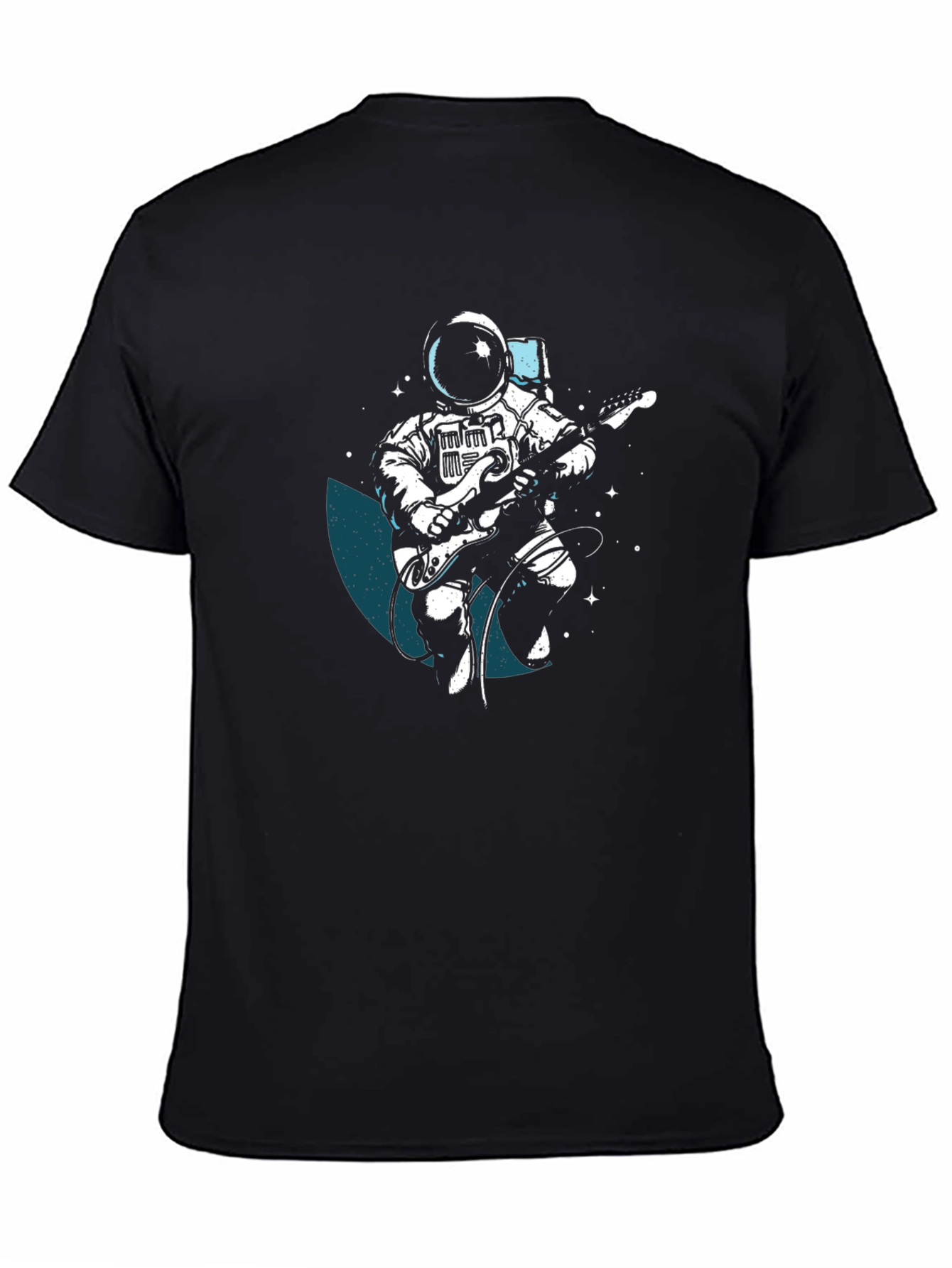 Astronaut Guitar Player Black T-Shirt