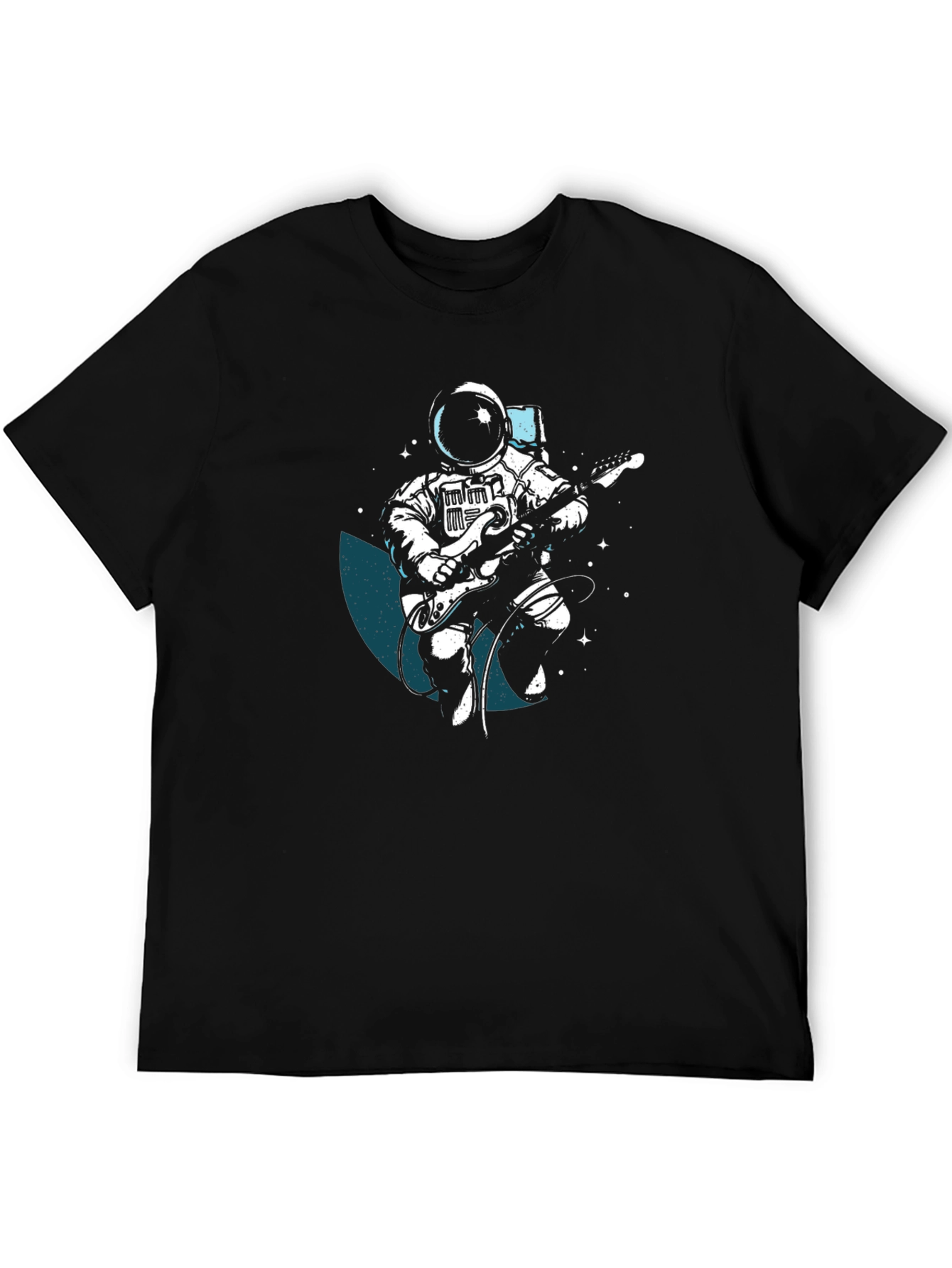 Astronaut Guitar Player Black T-Shirt
