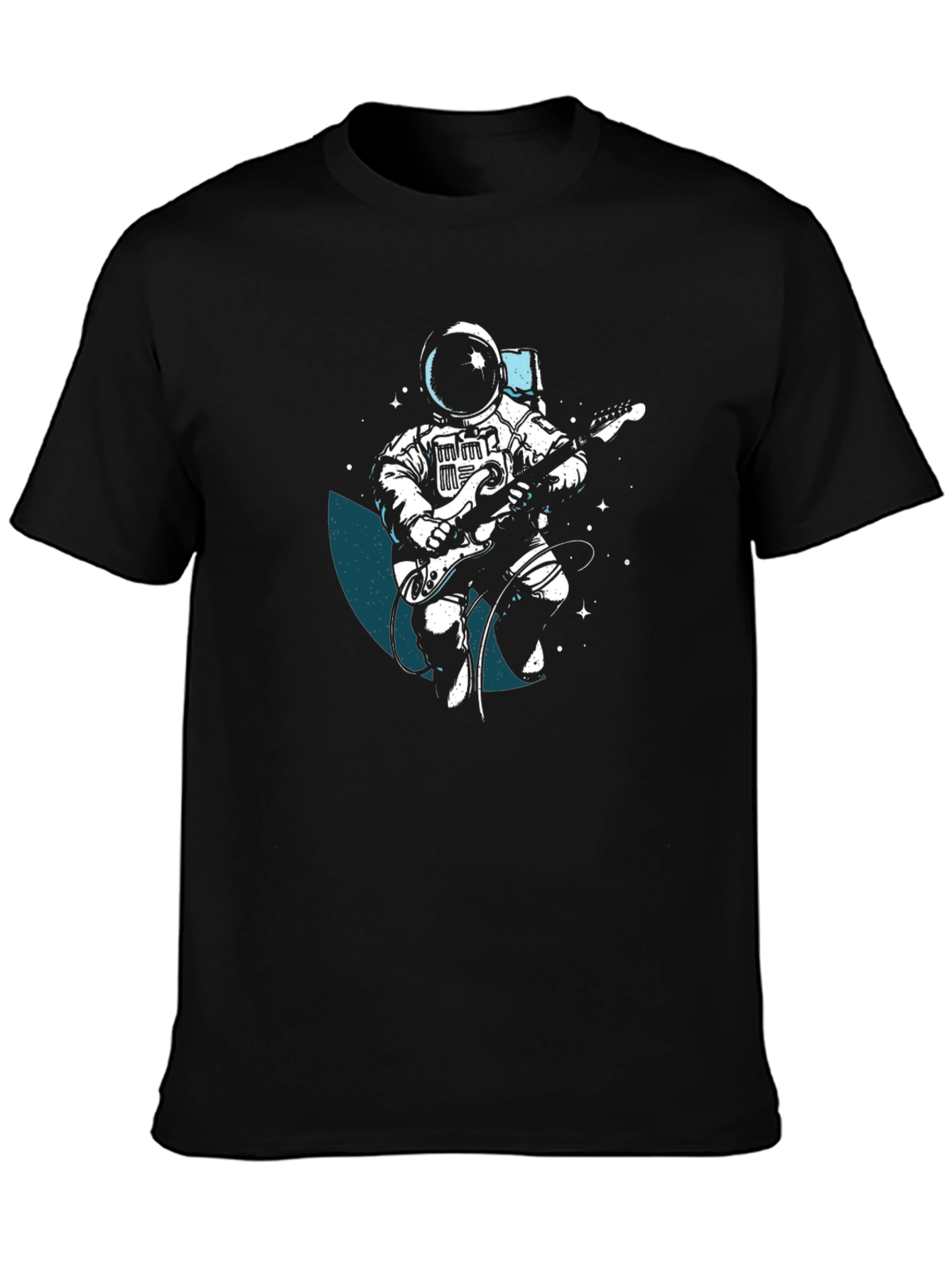 Astronaut Guitar Player Black T-Shirt