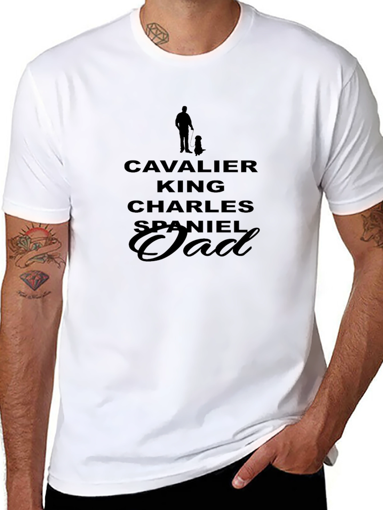 Cavalier King Charles Spaniel Dad Black T-Shirt
