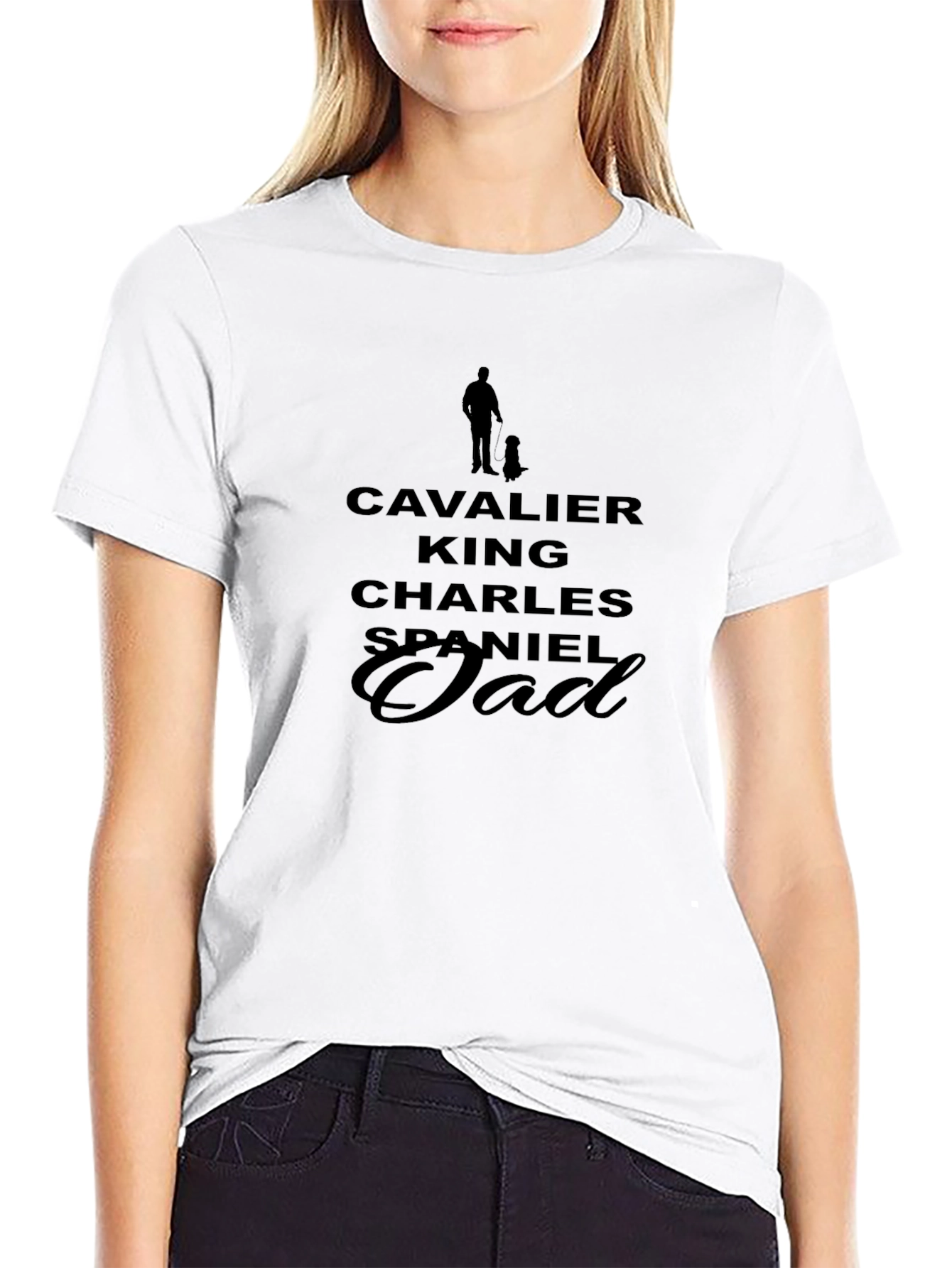 Cavalier King Charles Spaniel Dad Black T-Shirt