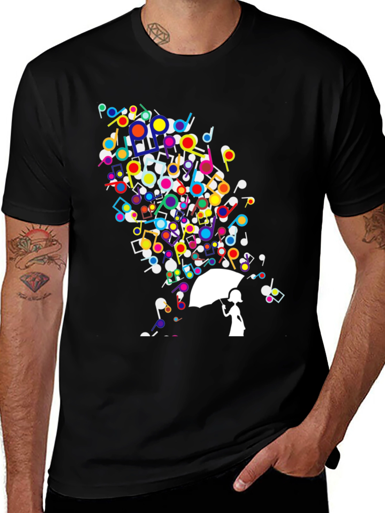 Music Notes Umbrella T-Shirt