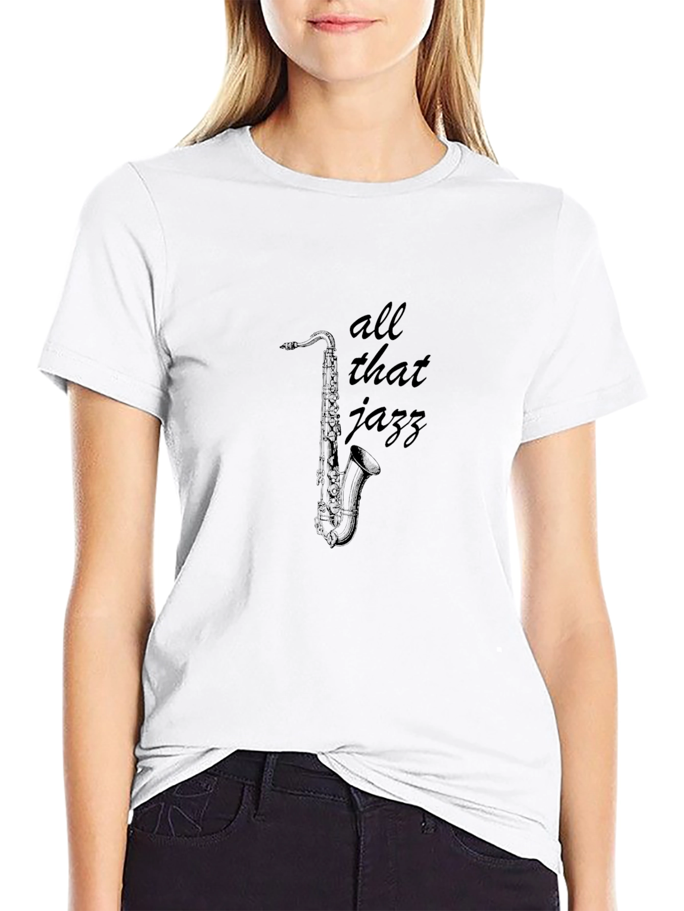 All That Jazz Saxophone Graphic Tee - Black