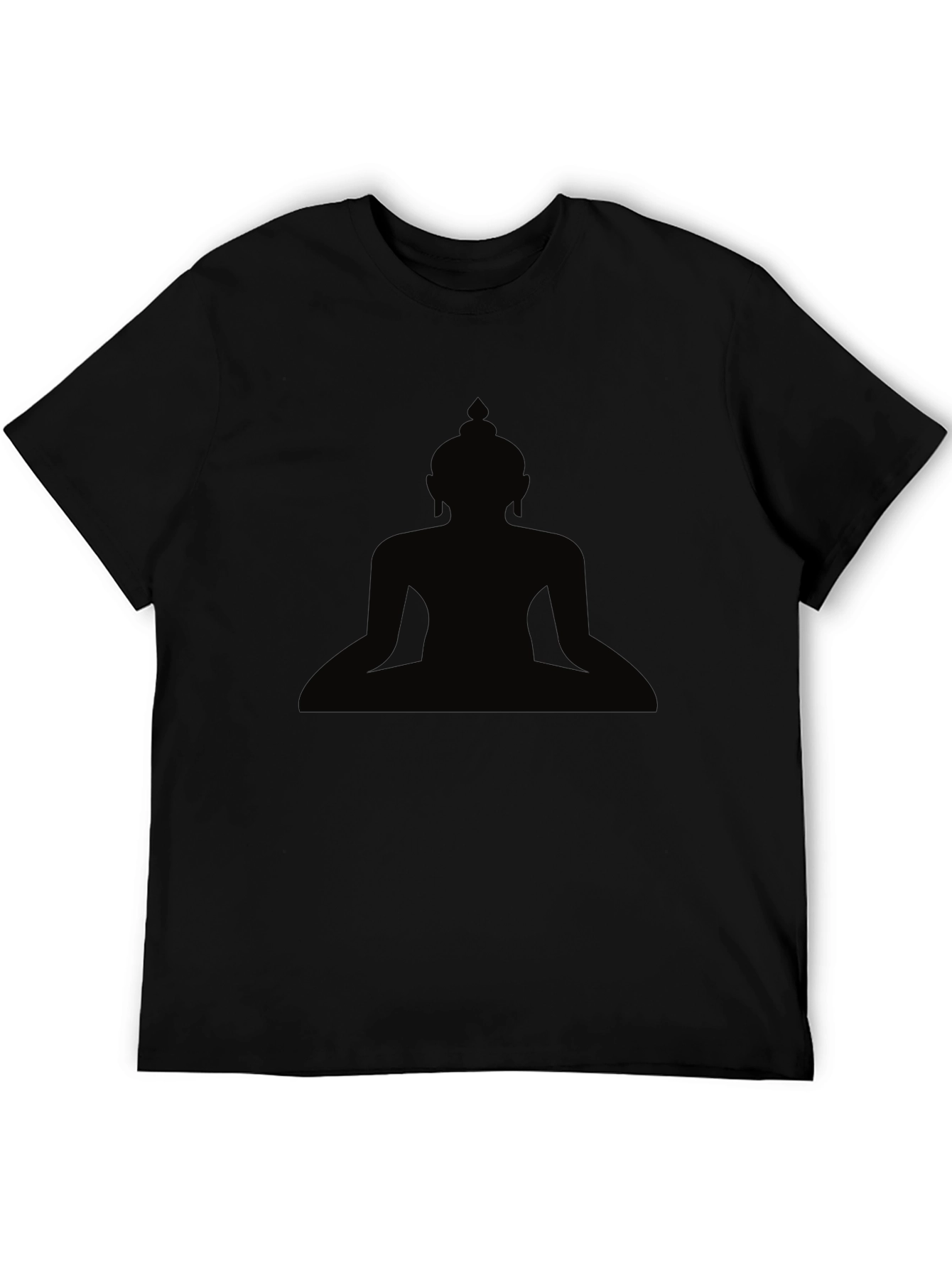 Buddha Silhouette Graphic Black T-Shirt