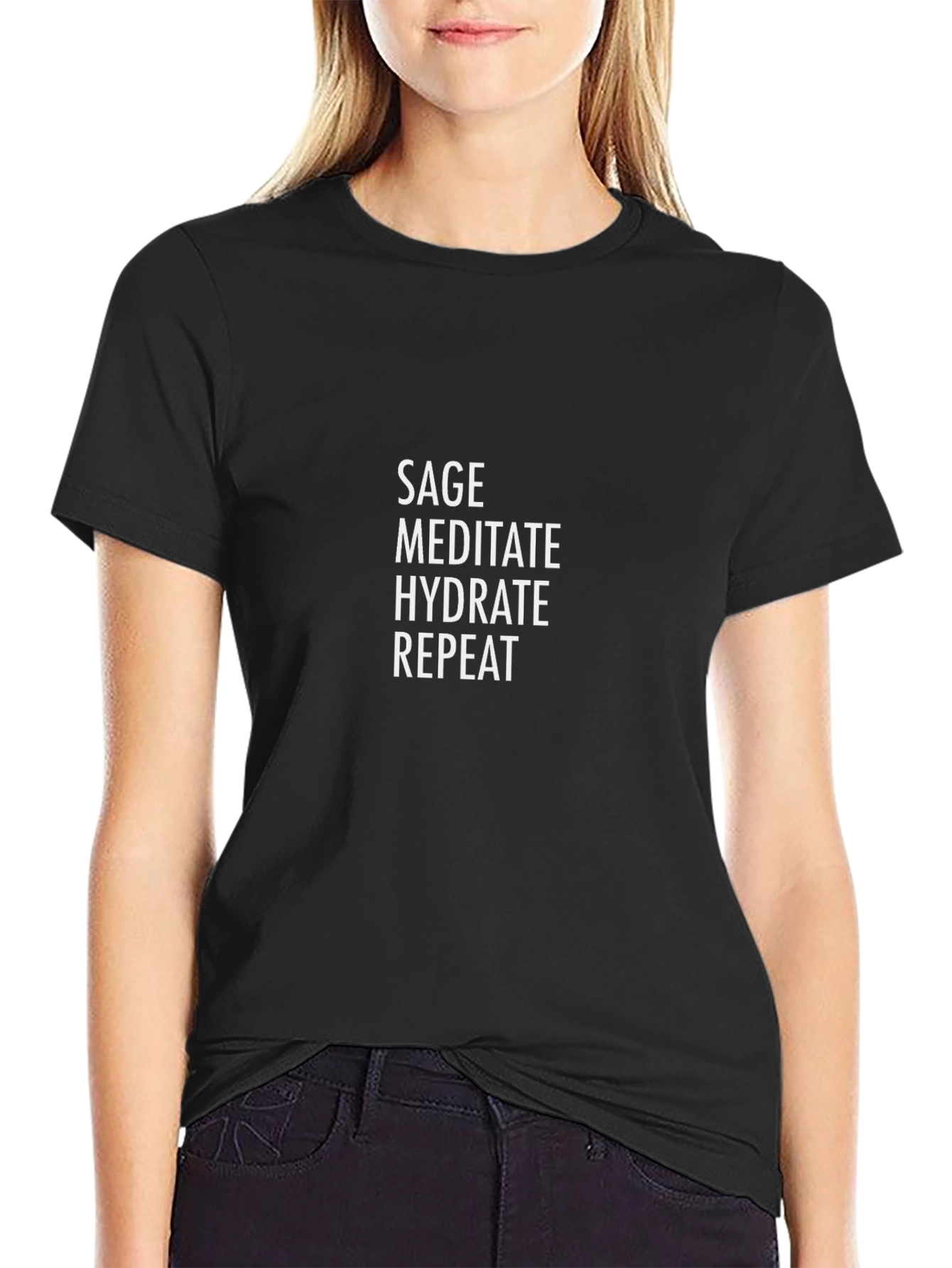Sage Meditate Hydrate Repeat Graphic Tee