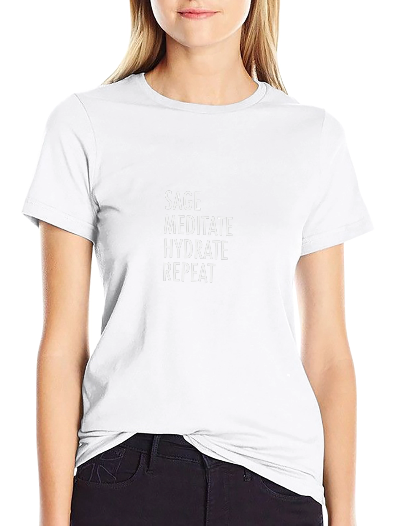 Sage Meditate Hydrate Repeat Graphic Tee
