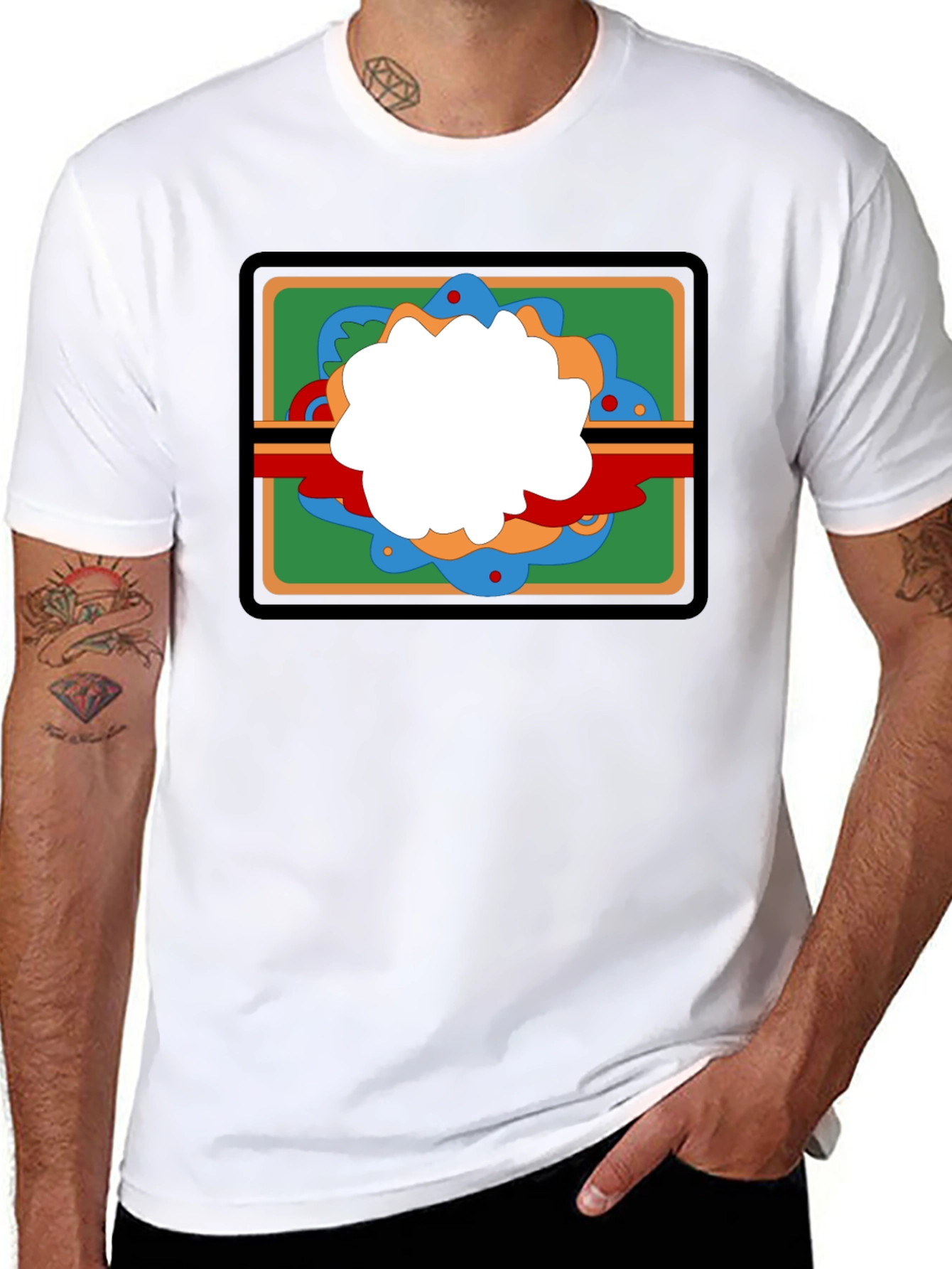 Retro Graphic Tee - Black Casual Cotton T-Shirt